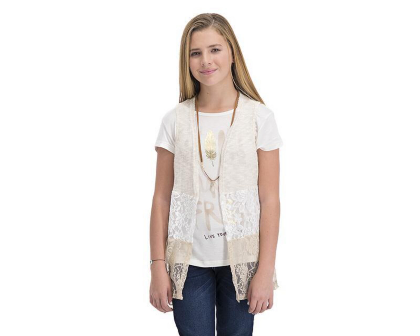 Blusa con Chaleco Refill Juvenil 3 Piezas