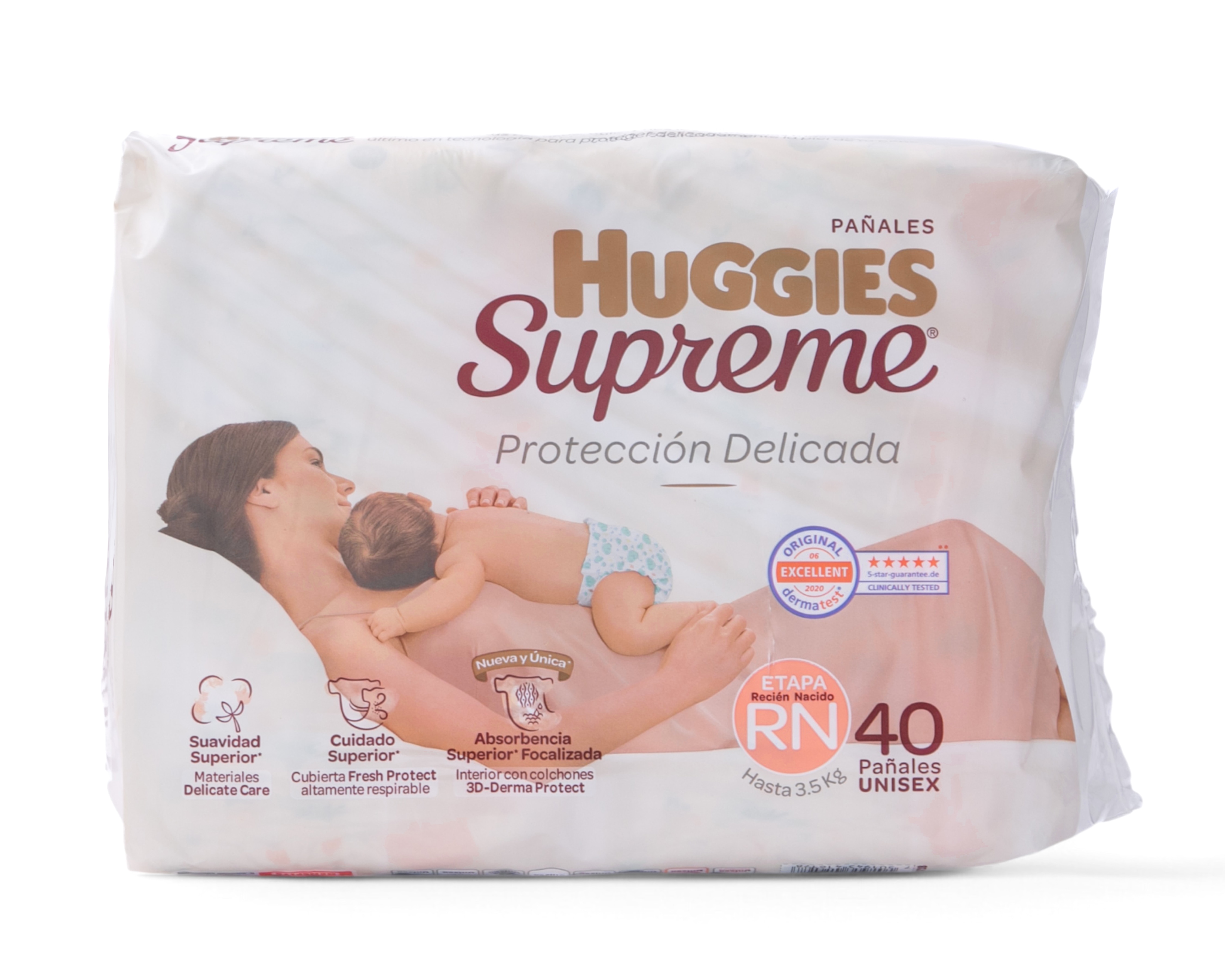 Pañales Huggies Supreme Etapa RN 40 Piezas