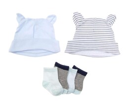 Set de Gorros y Calcetas marca Bam-Bu para Bebé