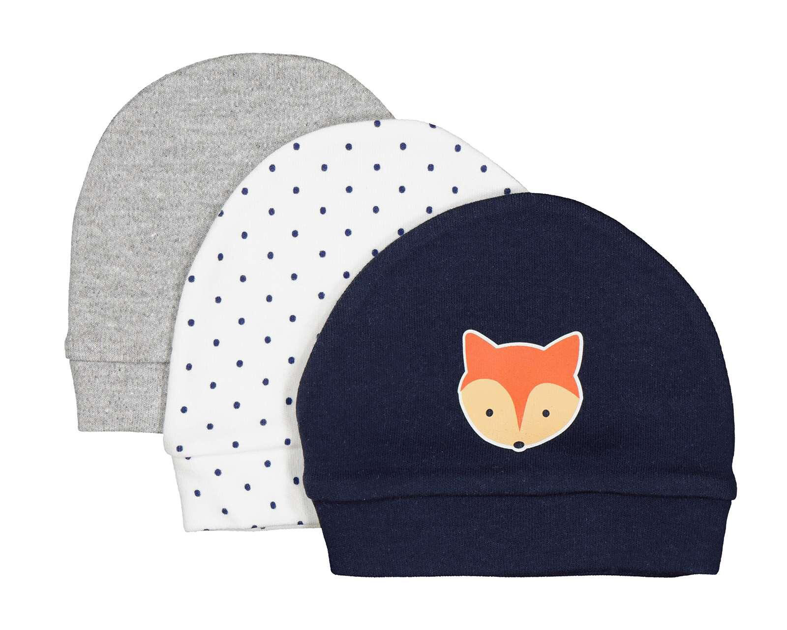 Gorros de Algodón marca Baby Colors para Bebé Niño (3 Piezas)