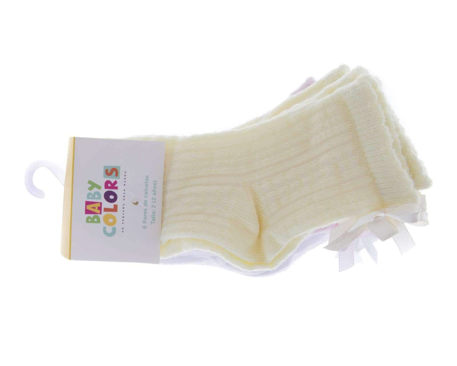 Foto 4 pulgar | Foto 3 | Calcetas Baby Colors con Moño para Bebé Niña 6 Pares