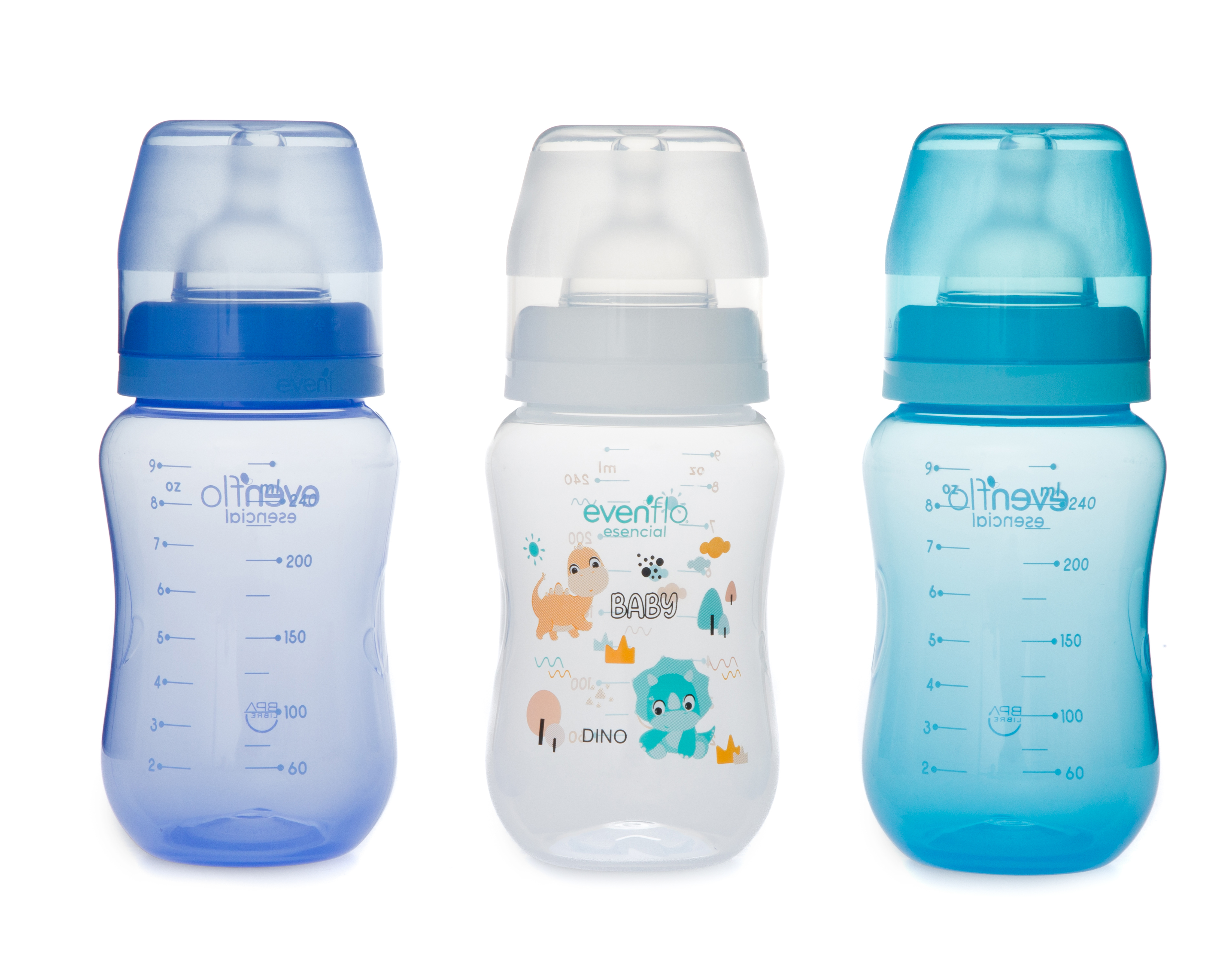 Biberón Evenflo Cuello Ancho 3 Piezas