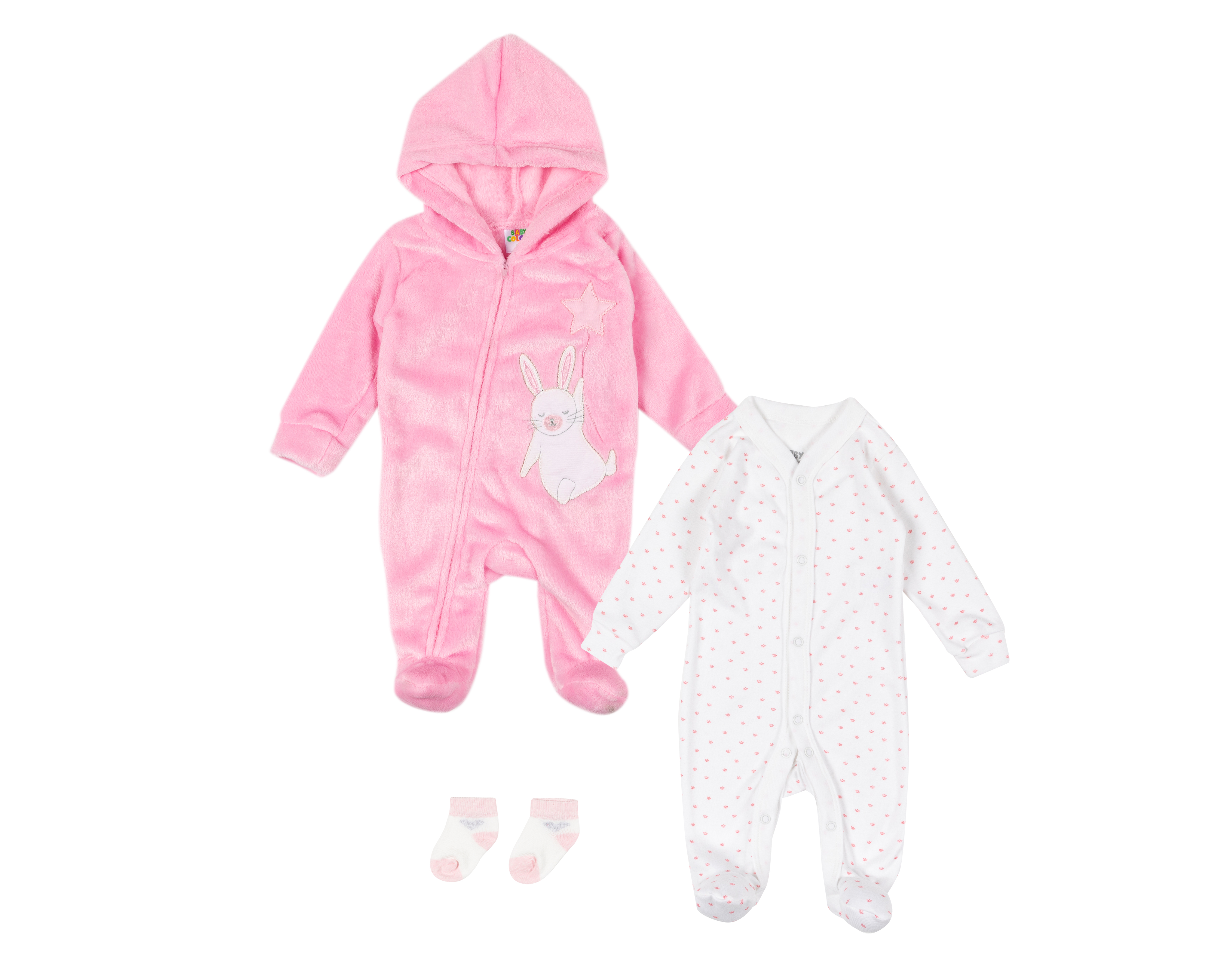 Foto 2 pulgar | Foto 1 | Mameluco Baby Colors para Bebé Niña 3 Piezas