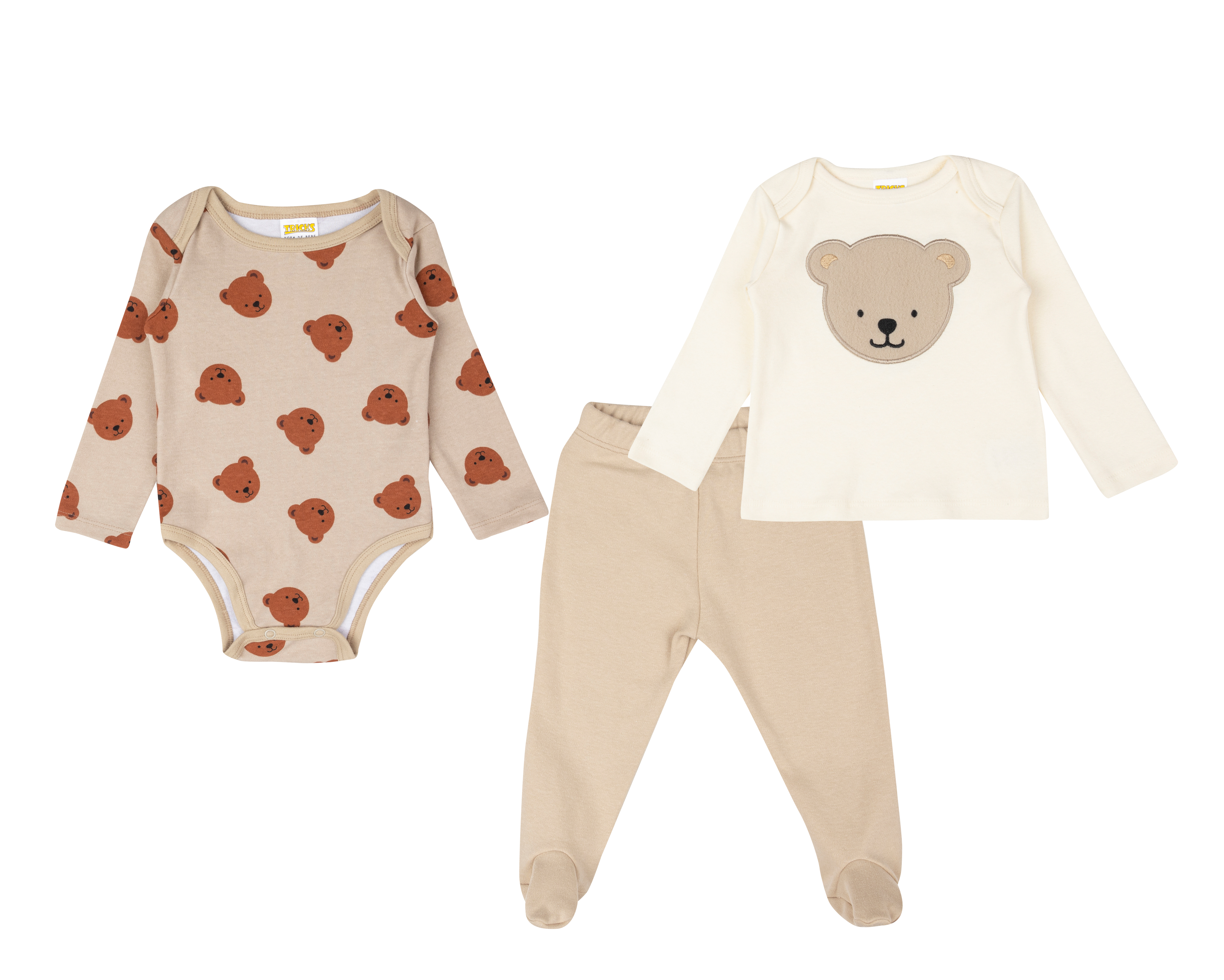 Foto 2 pulgar | Foto 1 | Conjunto Tricks de Algodón para Bebé Niño 3 Piezas