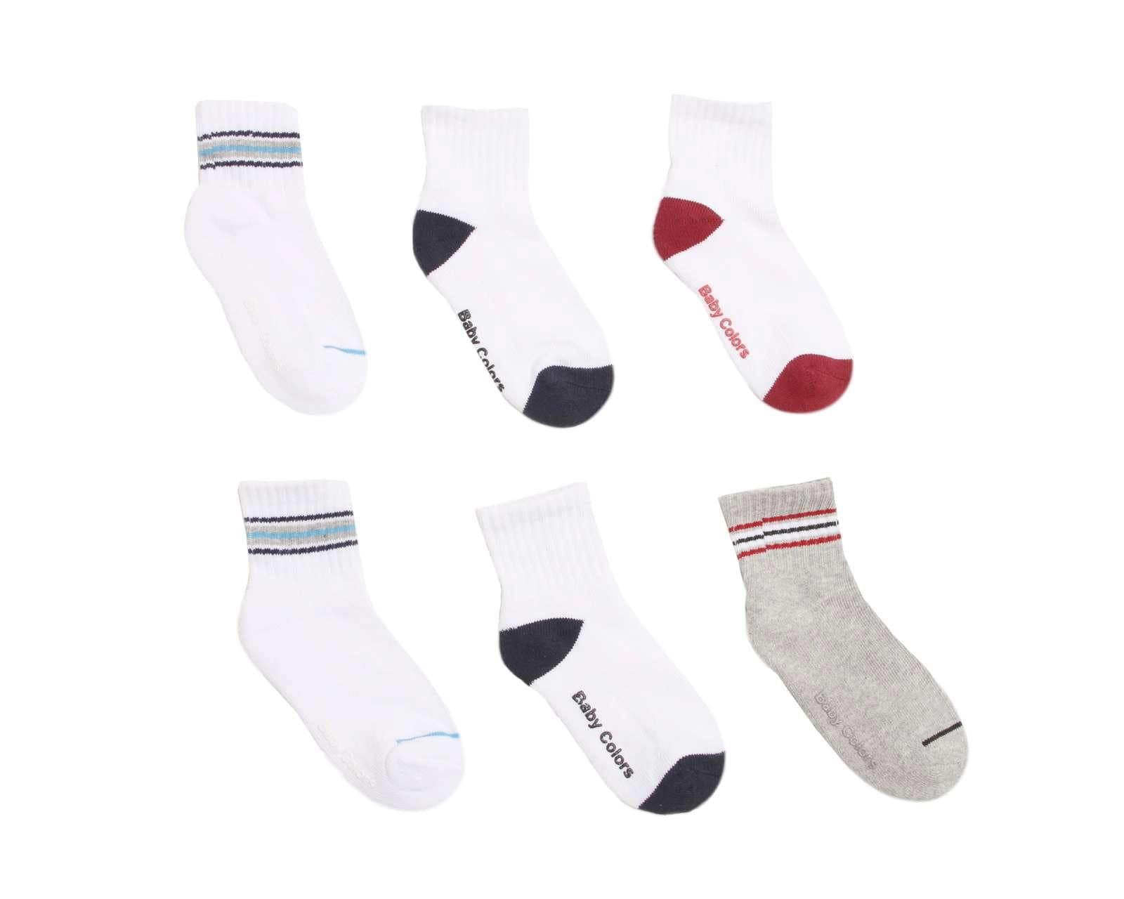 Calceta Baby Colors para Bebé Niño 6 Pares