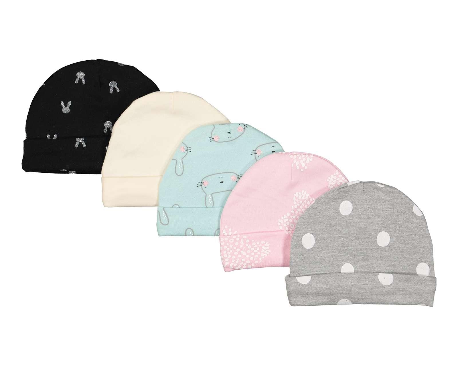Foto 3 pulgar | Foto 2 | Gorros de Algodón Baby Colors para Bebé Niña 5 Piezas