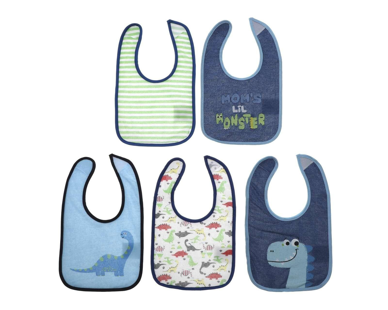 Babero Baby Colors para Bebé Niño 5 Piezas