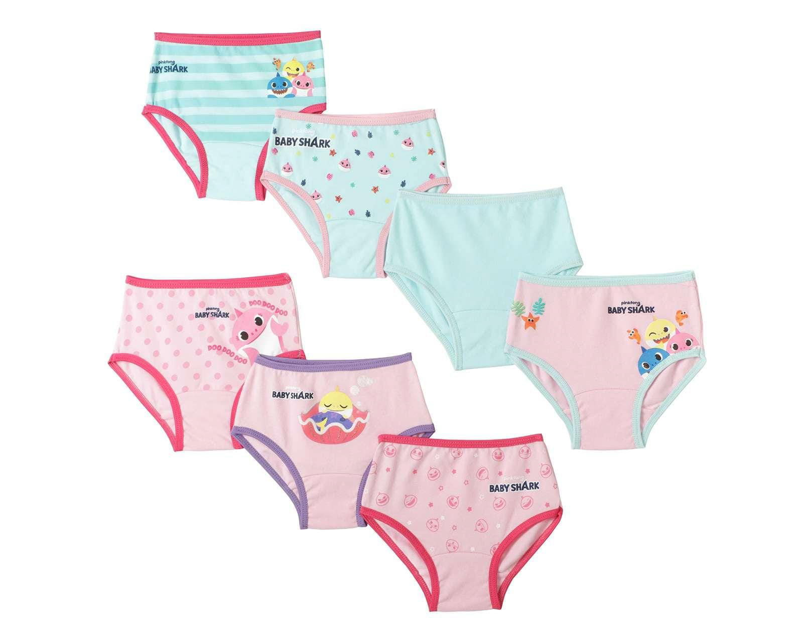 Foto 2 pulgar | Foto 1 | Pantaleta Baby Shark para Bebé Niña 7 Piezas