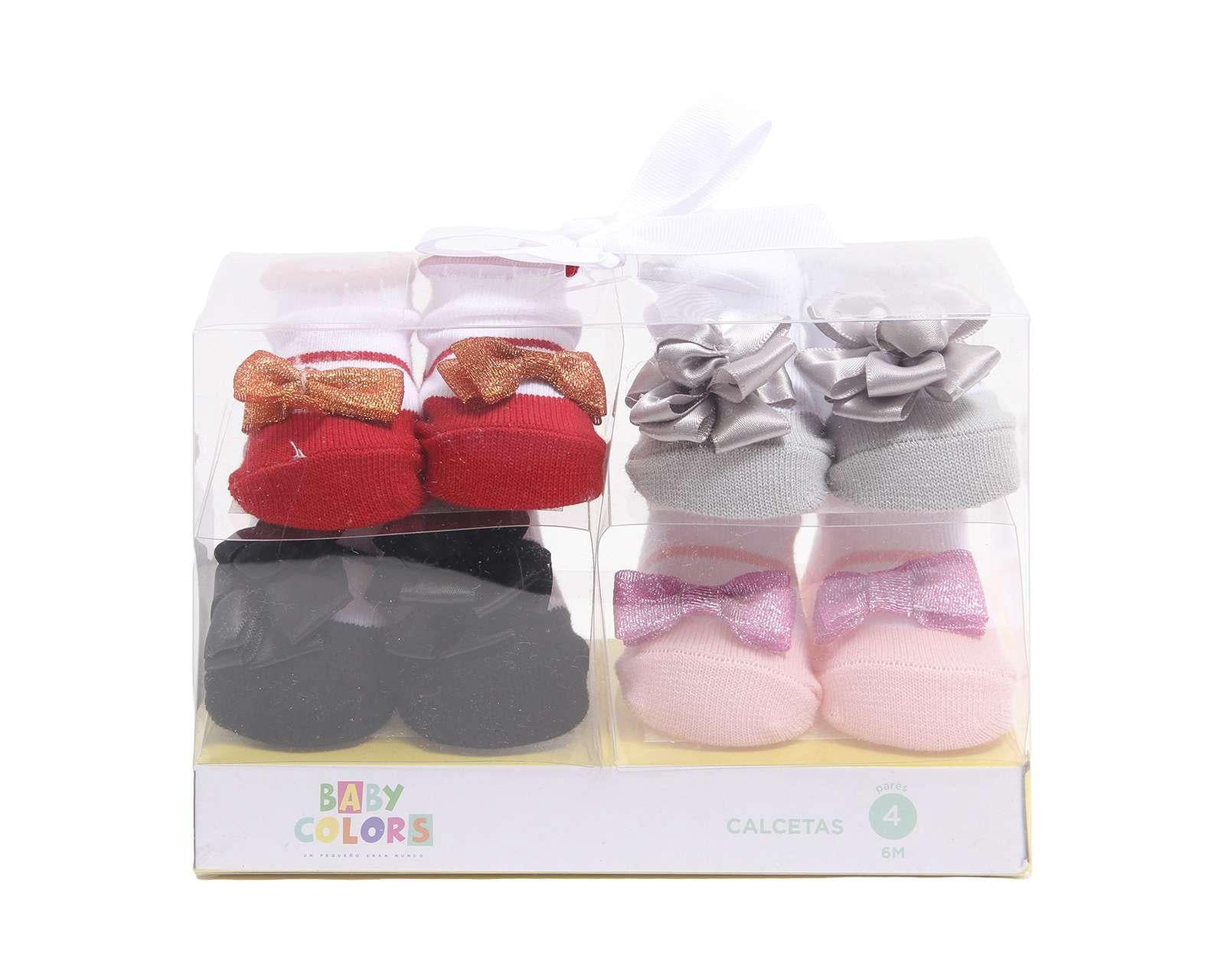 Foto 1 | Foto 1 | Calcetas Baby Colors con Moño para Bebé Niña 4 Pares