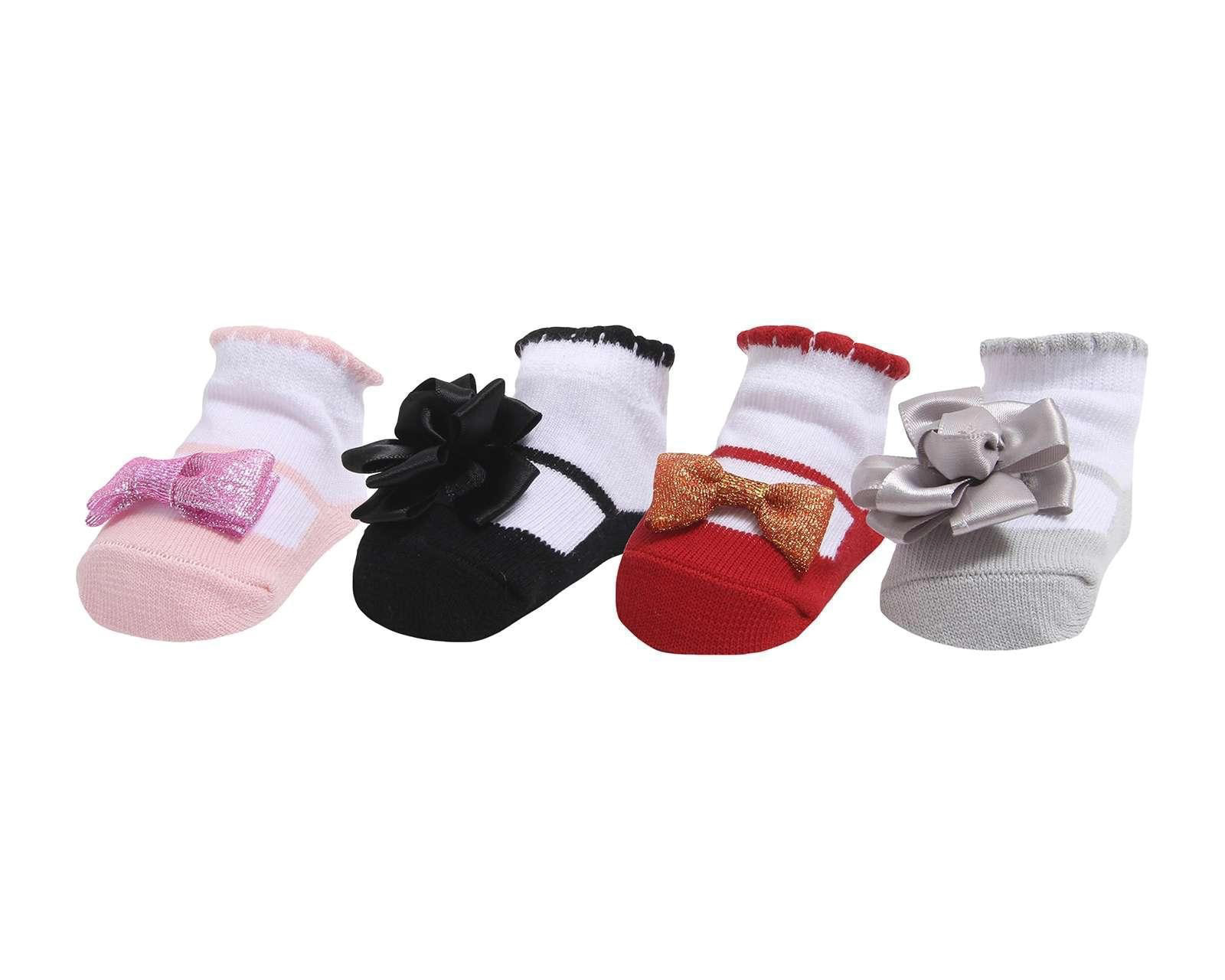 Foto 2 | Foto 2 | Calcetas Baby Colors con Moño para Bebé Niña 4 Pares