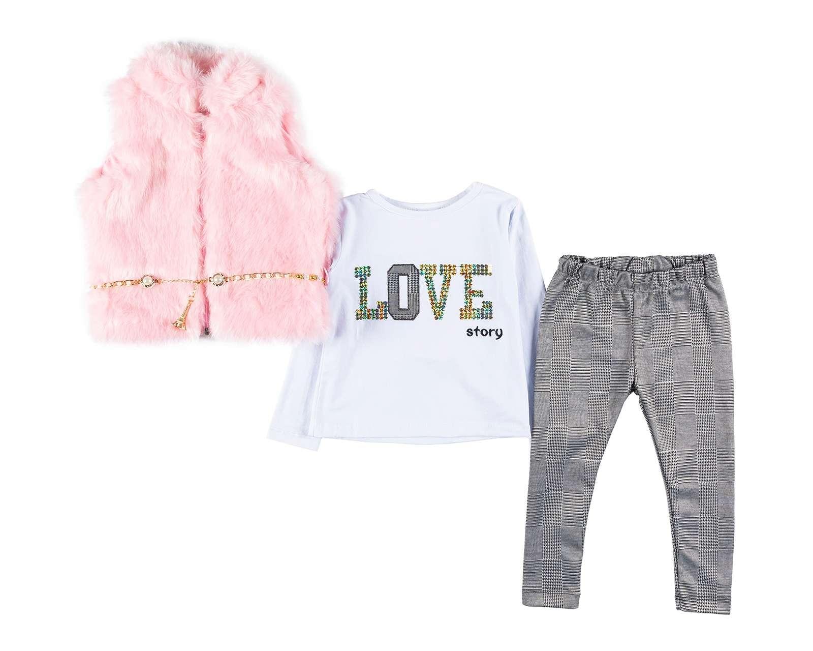 Conjunto con Chaleco Baby Colors para Bebé Niña