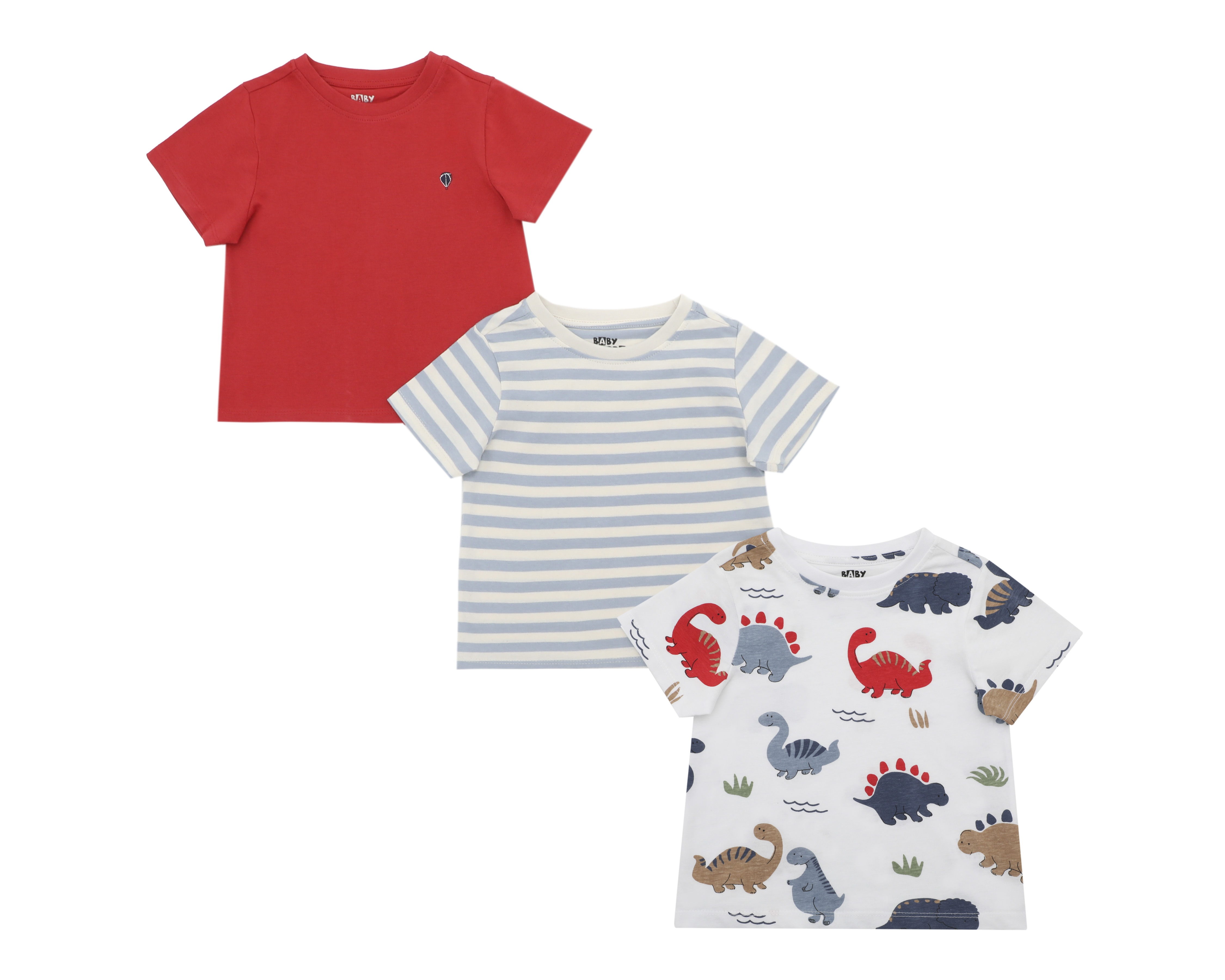 Playera para Bebé Niño Baby Colors de Algodón Estampada 3 Piezas
