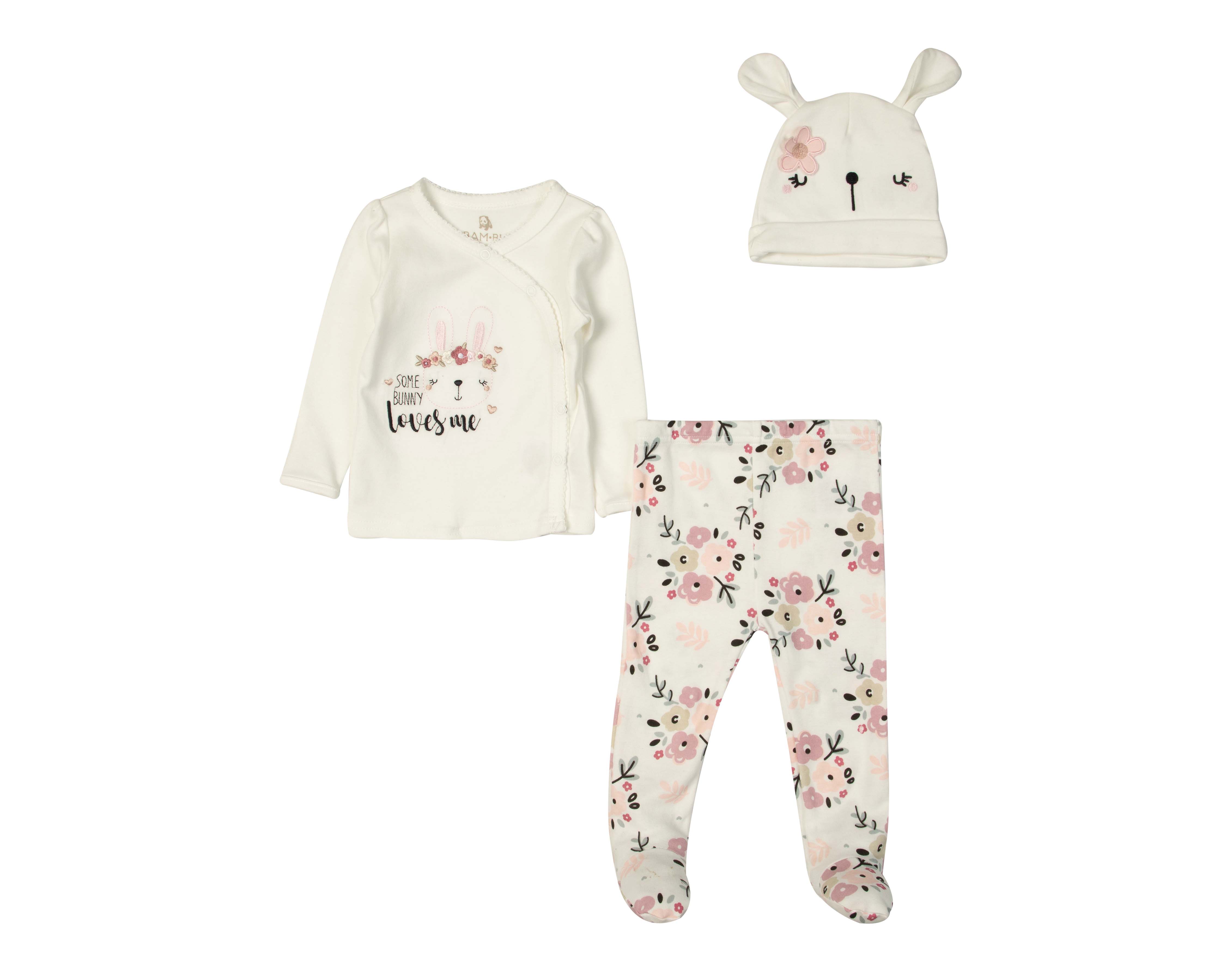 Conjunto de Algodón para Bebé Niña Baby Colors 3 Piezas