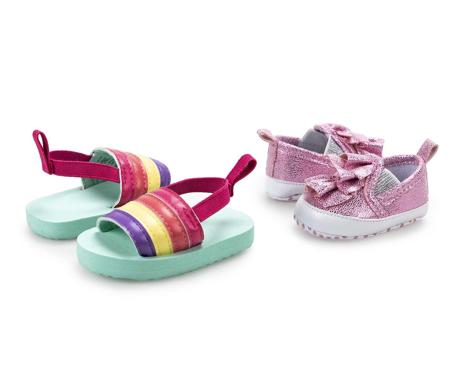Sandalias y Tenis Baby Colors para Bebé Niña 2 Piezas