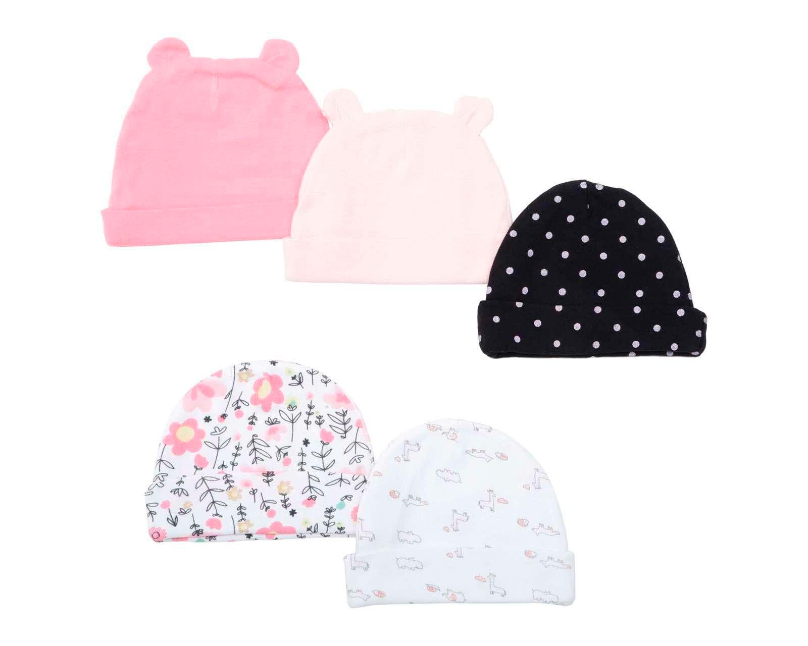 Foto 3 pulgar | Foto 2 | Gorro de Algodón para Bebé Niña Baby Colors 5 Piezas