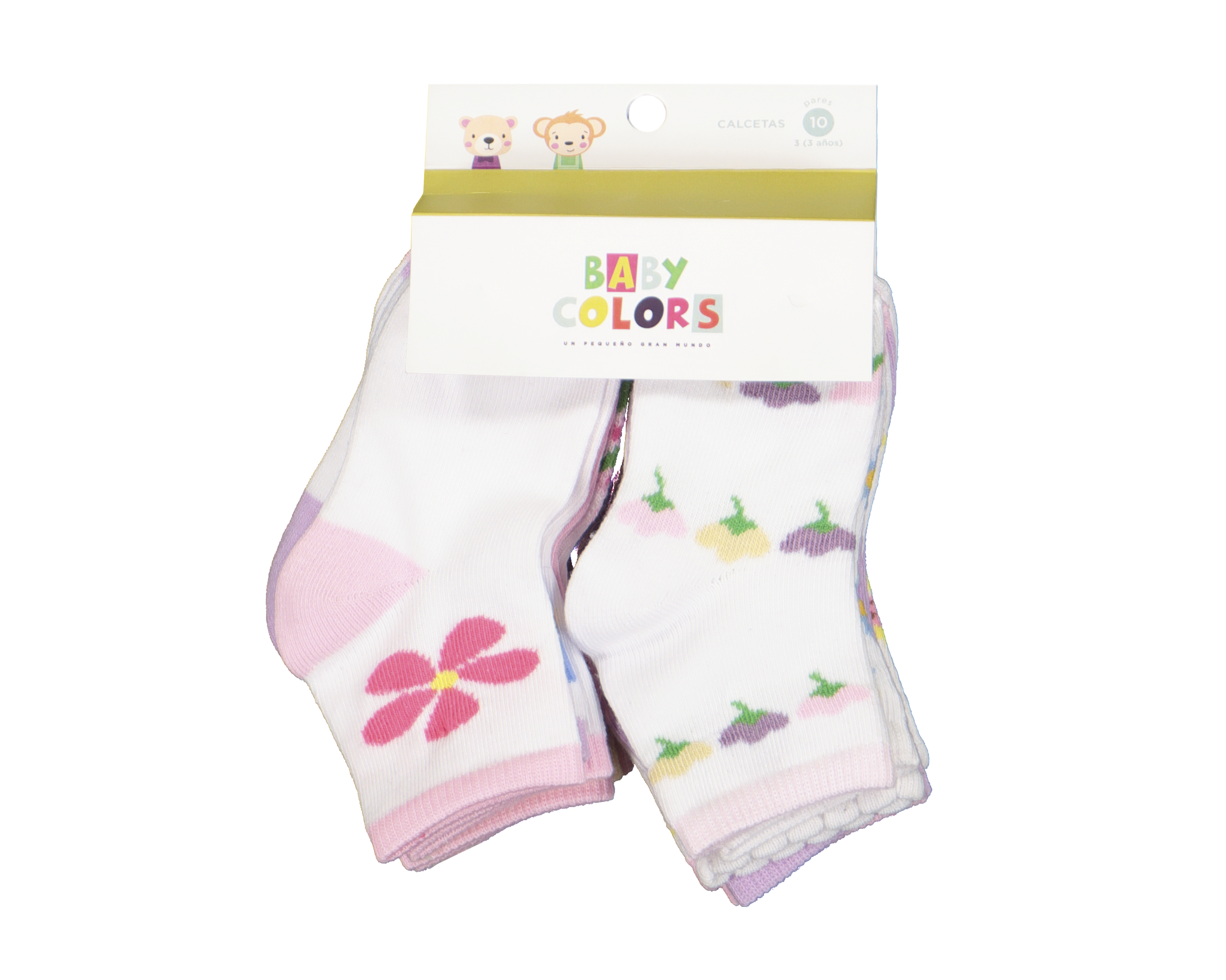 Foto 4 pulgar | Foto 3 | Calcetas Baby Colors para Bebé Niña 10 Pares