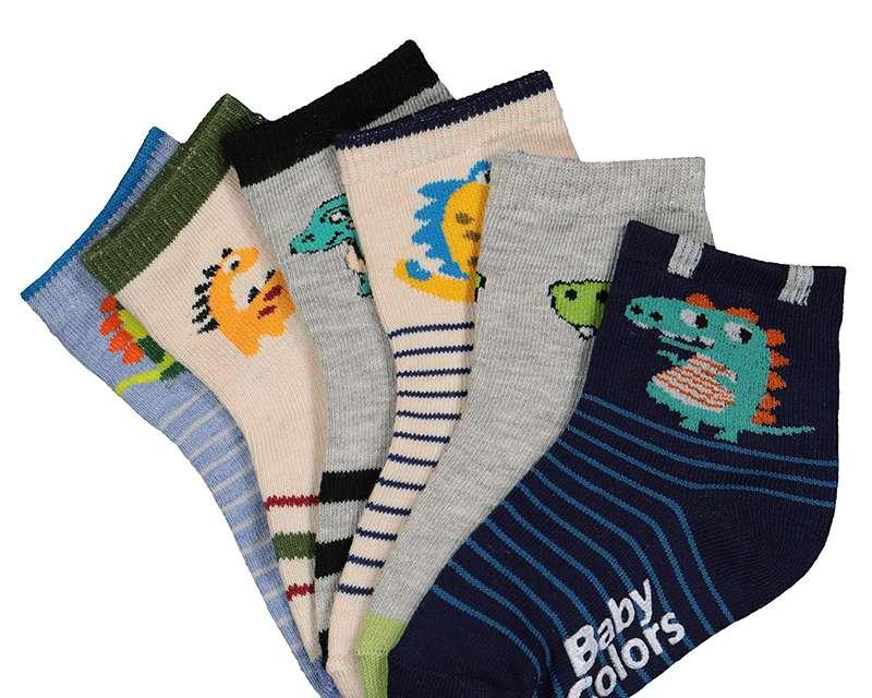 Foto 2 | Foto 2 | Calcetas Baby Colors con Estampado de Dinosaurios para Bebé Niño 6 Pares
