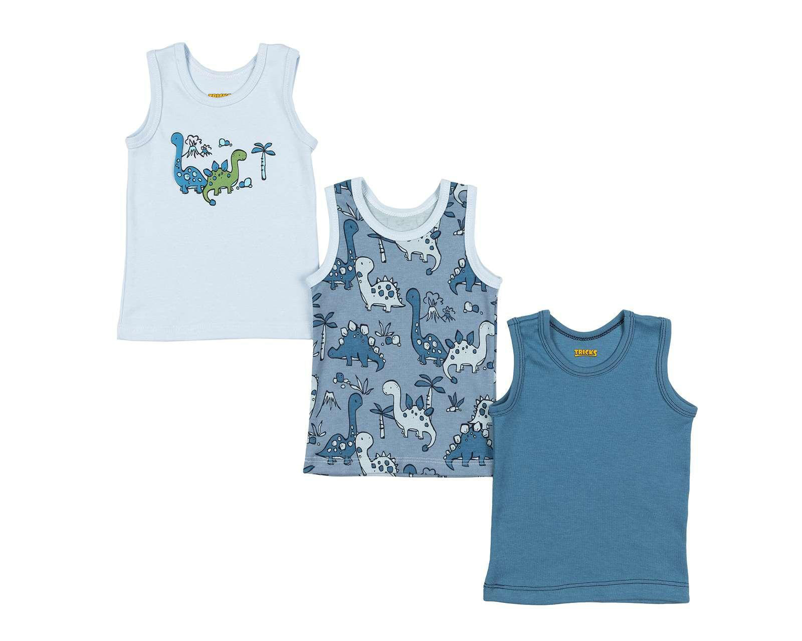 Foto 2 pulgar | Foto 1 | Camiseta Tricks de Algodón para Bebé Niño 3 Piezas