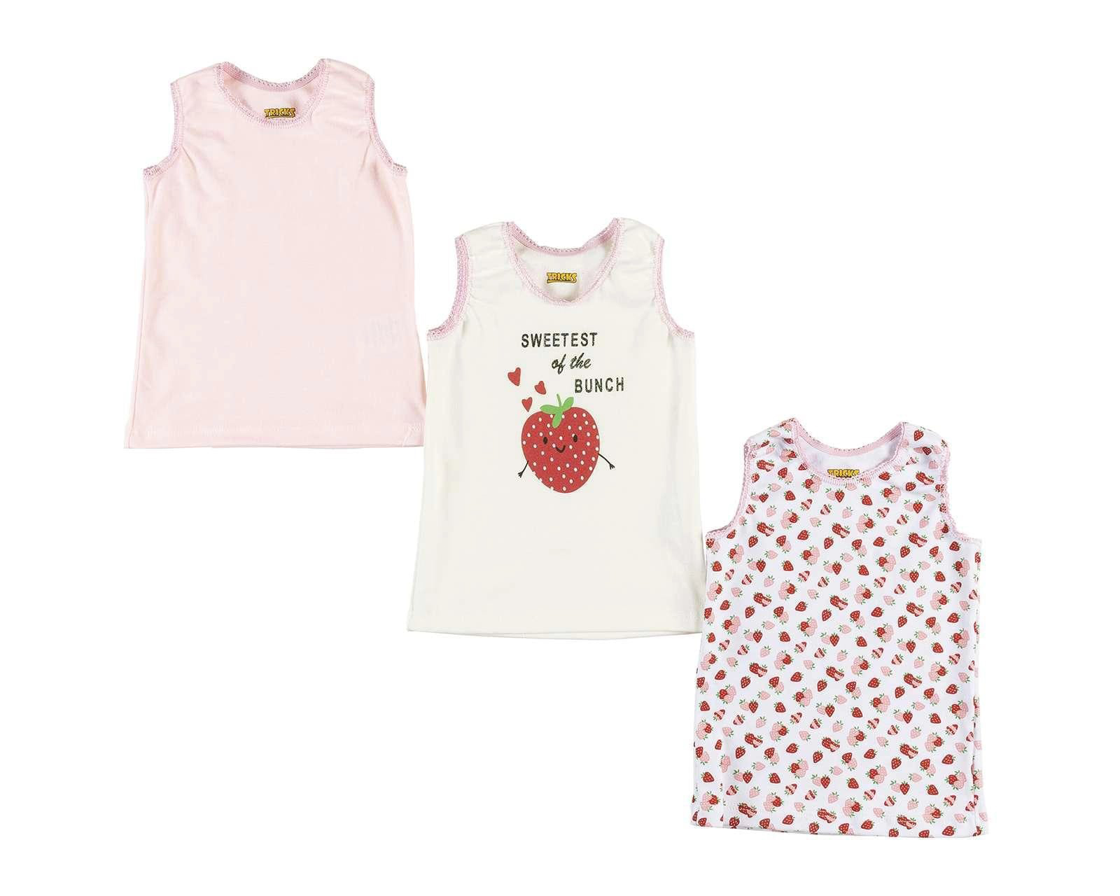 Foto 2 pulgar | Foto 1 | Camisetas para Bebé Niña Tricks de Algodón 3 Piezas