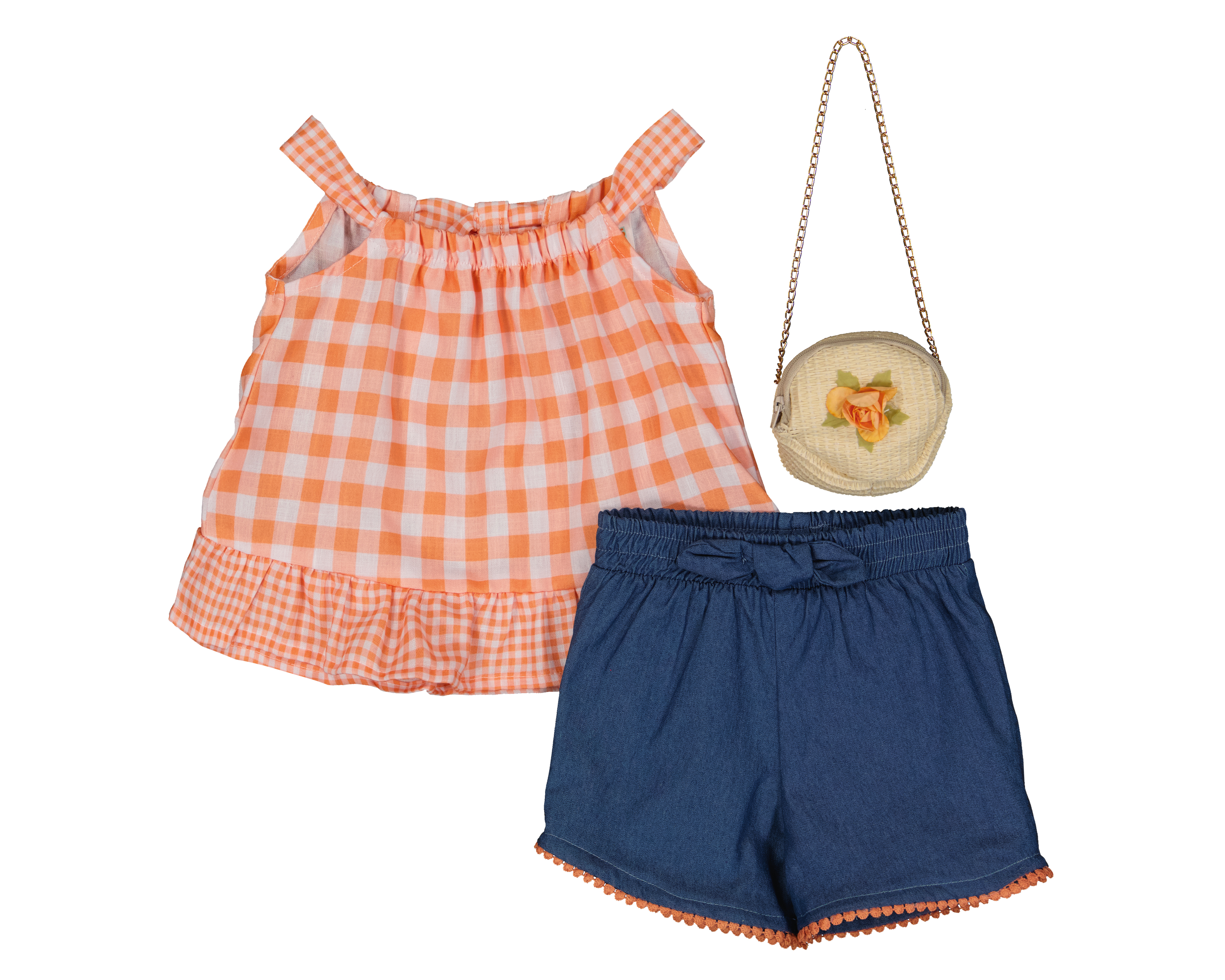 Foto 2 pulgar | Foto 1 | Blusa y Short para Bebé Niña Baby Colors con Bolsa 3 Piezas