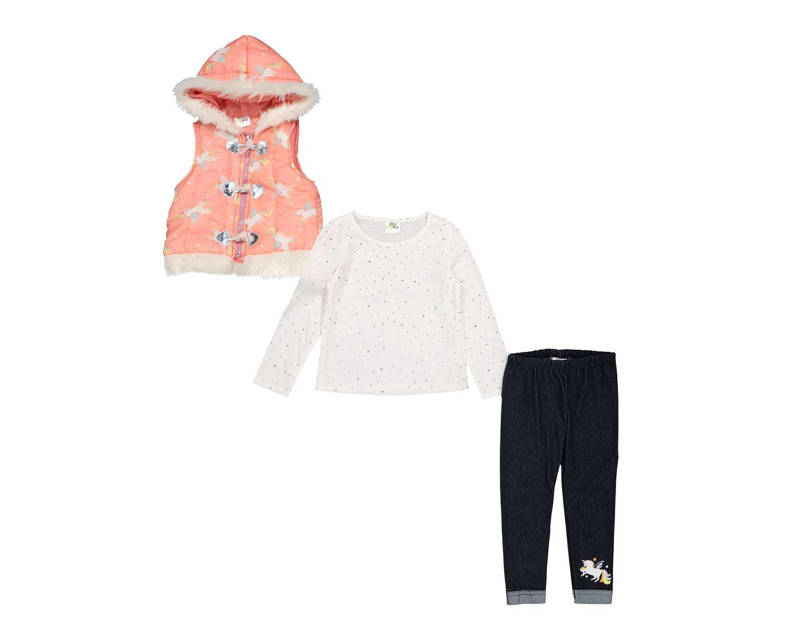 Conjunto con Chaleco Baby Colors para Bebé Niña