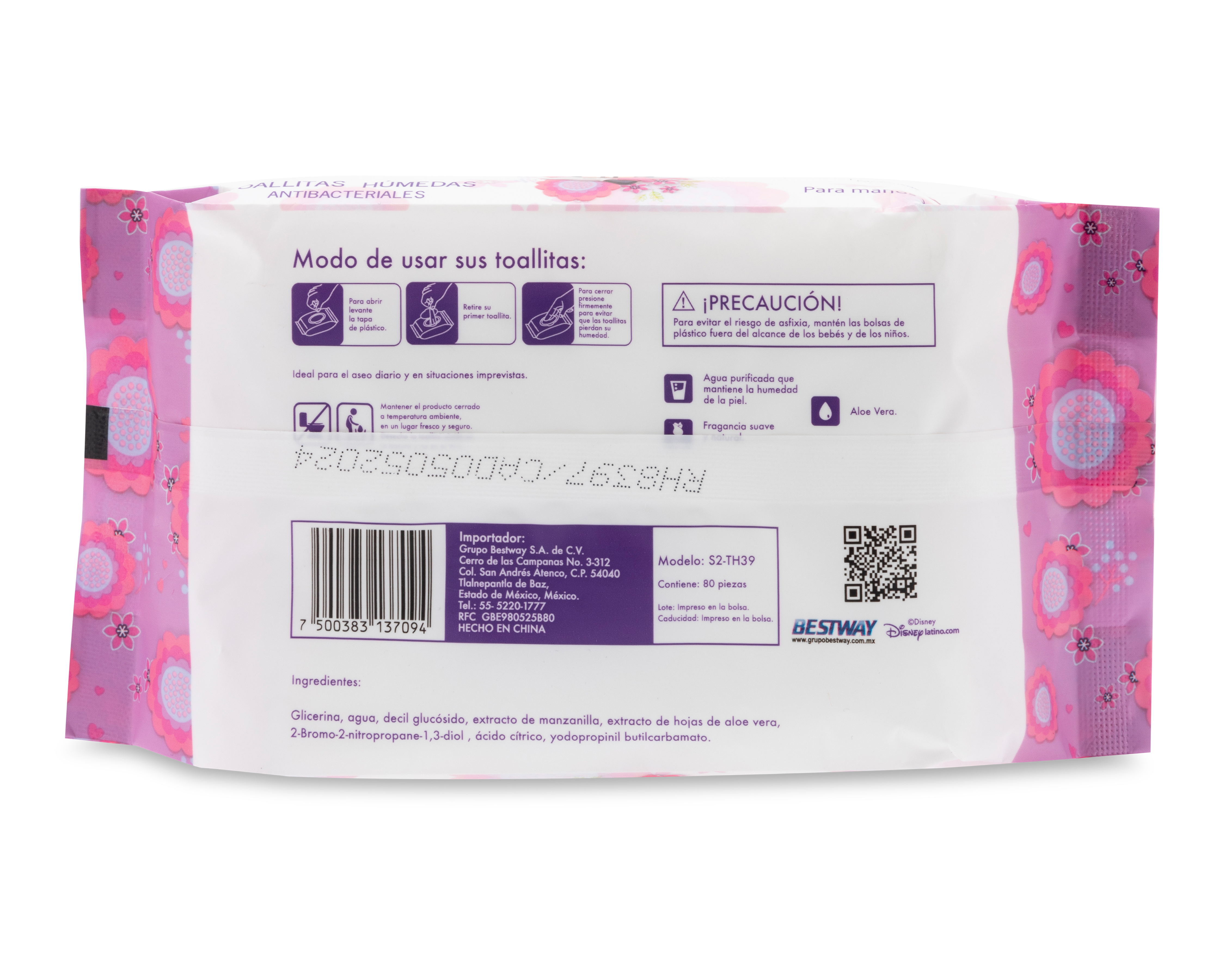 Foto 3 pulgar | Foto 2 | Toallitas Húmedas Disney Minnie Mouse Antibacteriales 80 Piezas