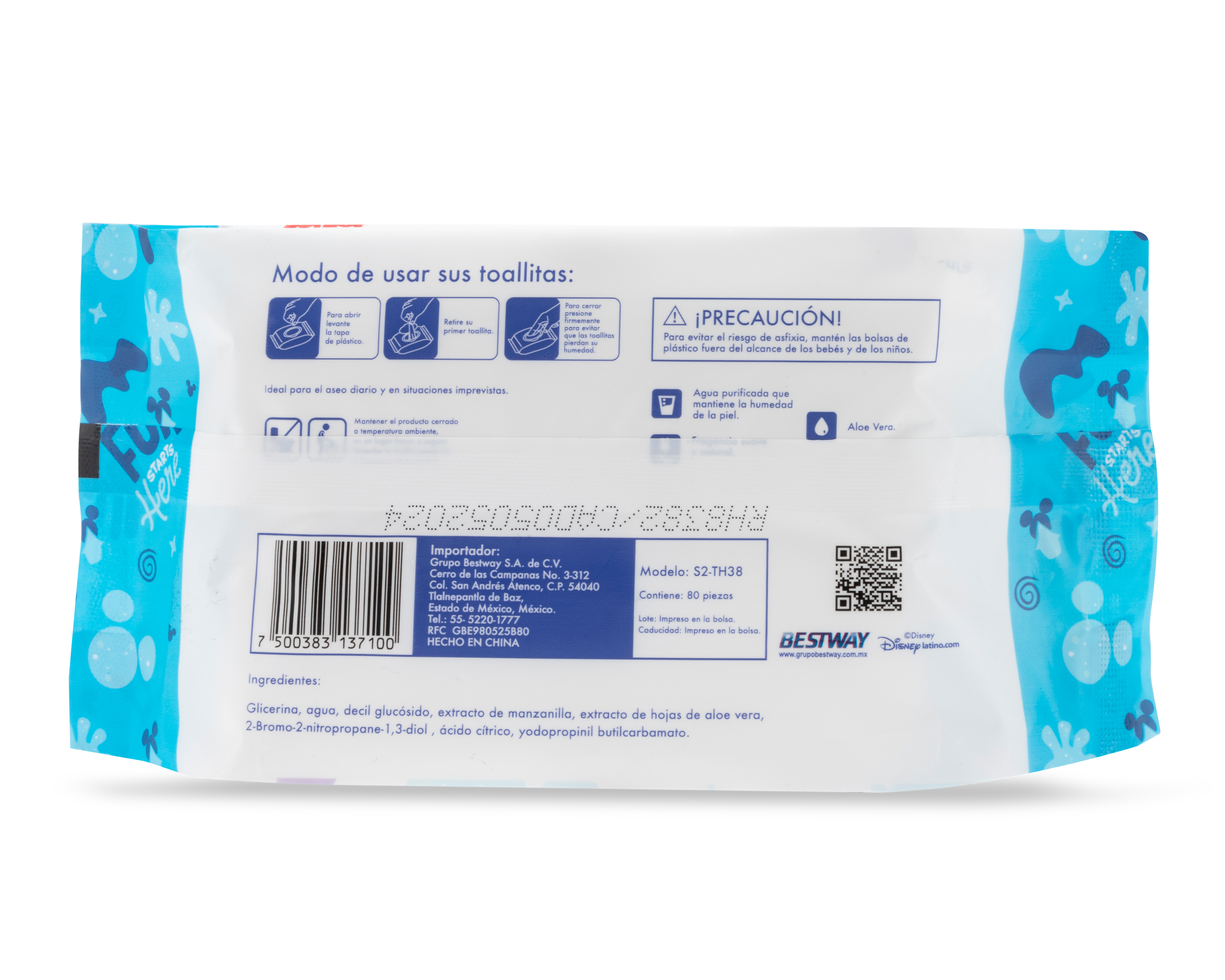 Foto 2 | Foto 2 | Toallitas Húmedas Disney Mickey Mouse Antibacteriales 80 Piezas