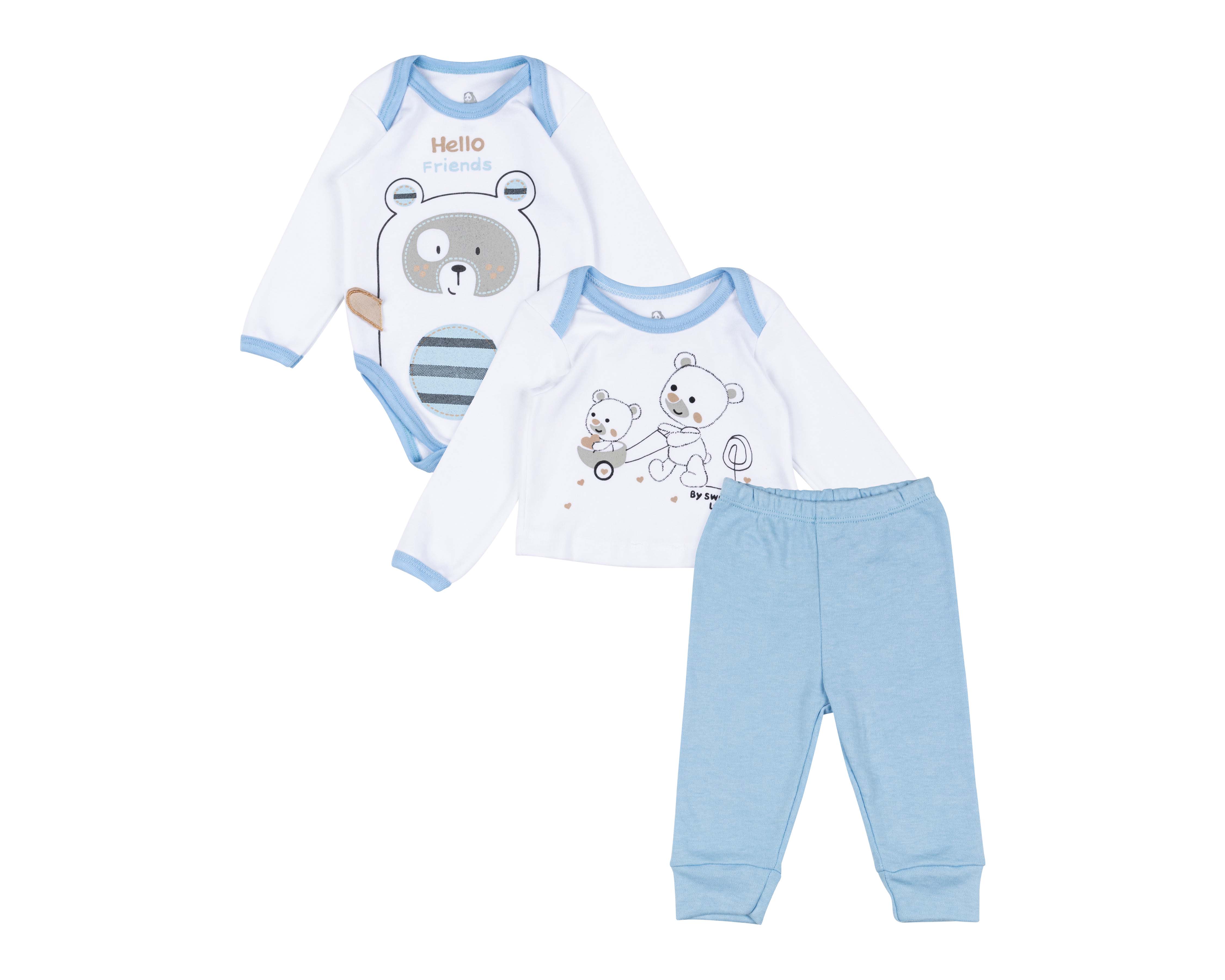 Conjunto Bam-Bu de Algodón para Bebé Niño 3 Piezas