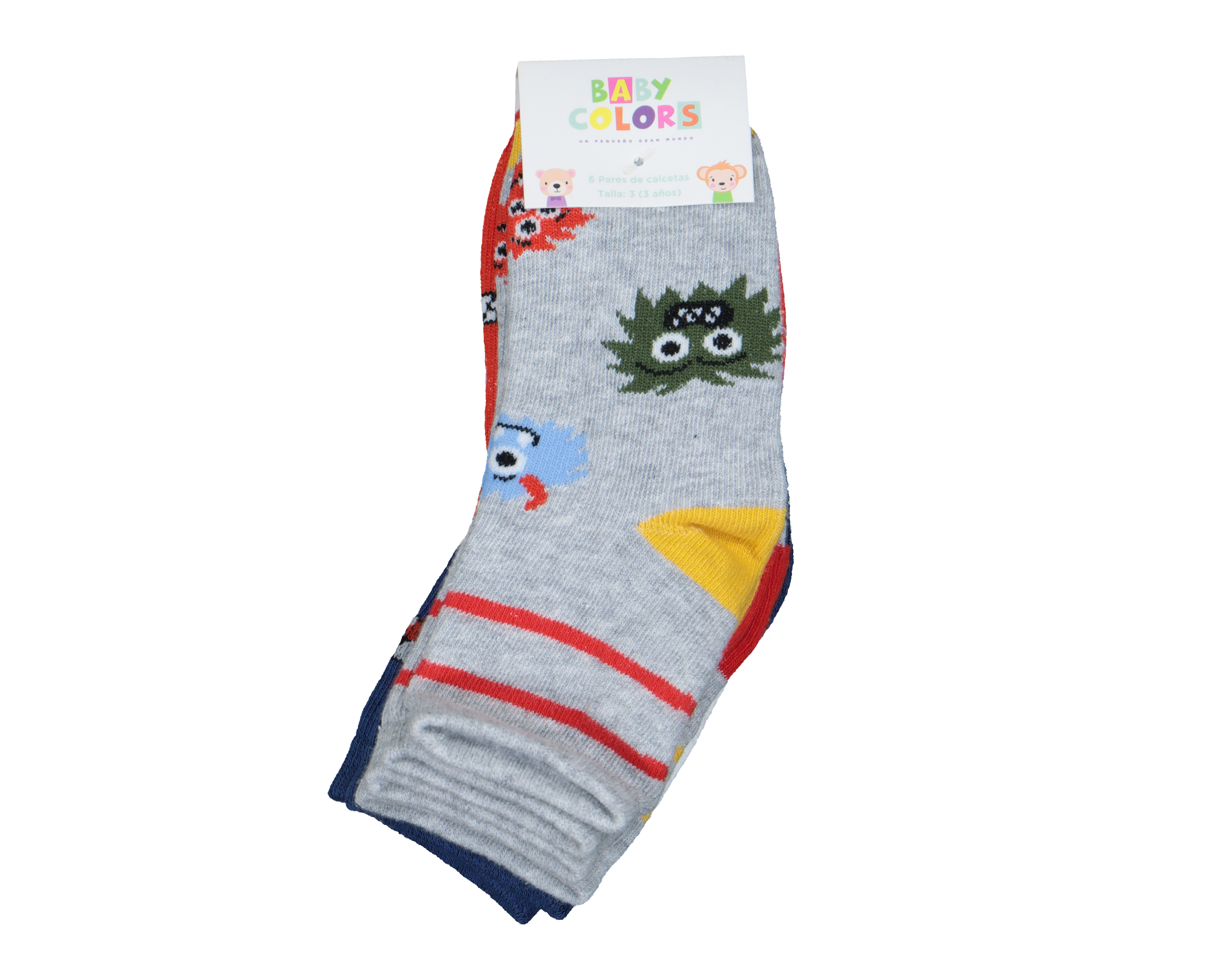 Foto 4 pulgar | Foto 3 | Calcetas Baby Colors para Bebé Niño 6 Pares
