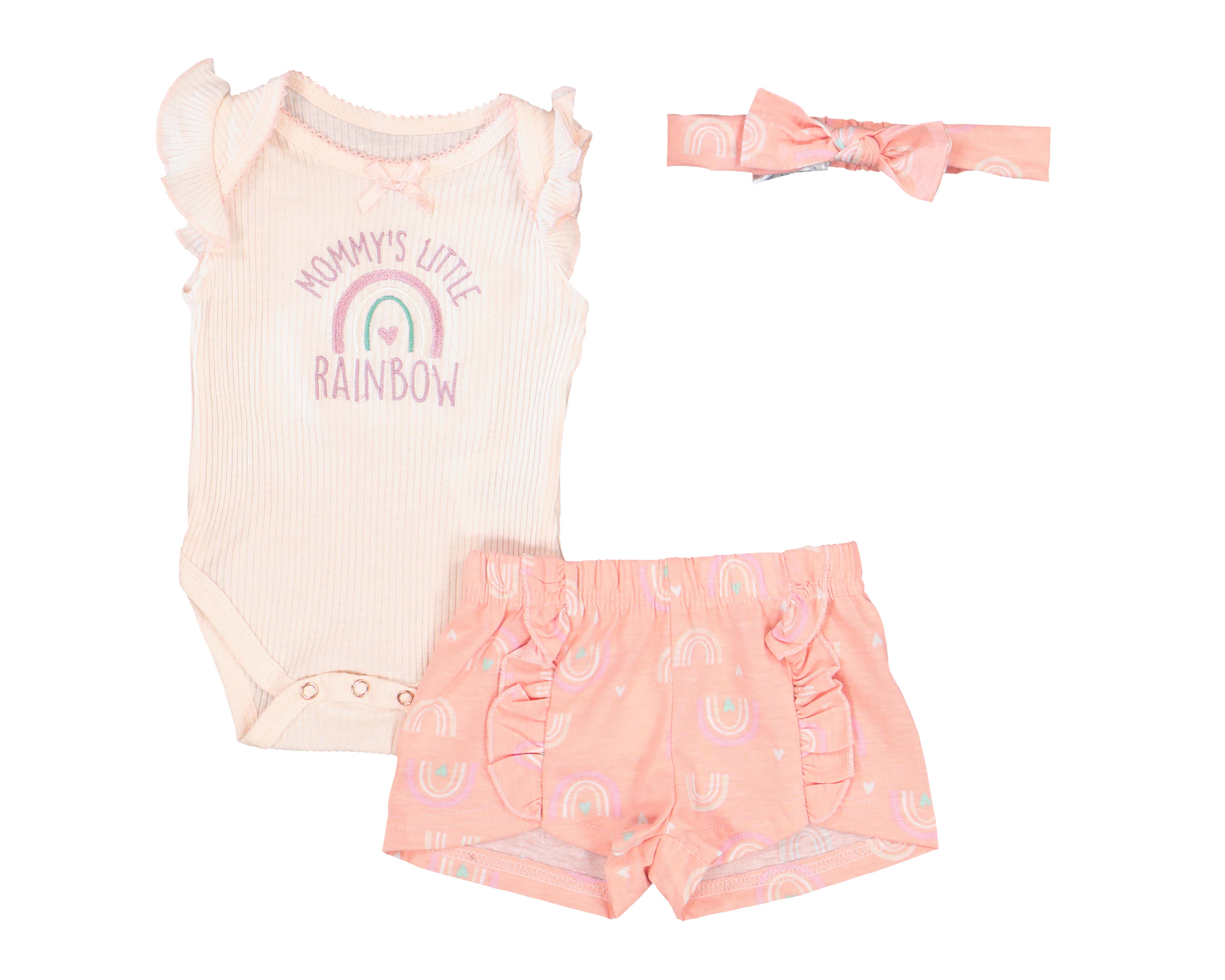 Conjunto con Tiara Bam-Bu de Algodón para Bebé Niña 3 Piezas