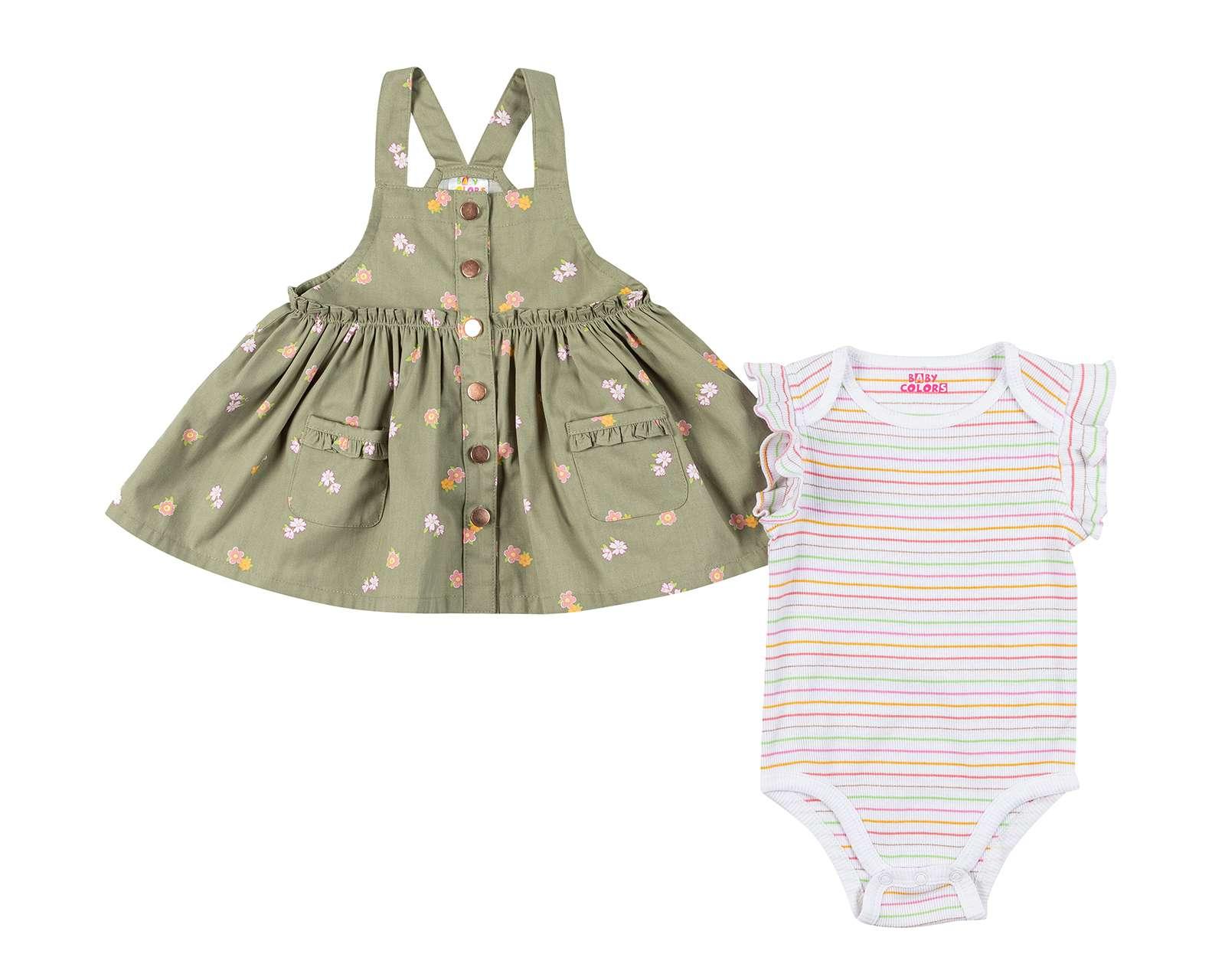 Foto 1 | Foto 1 | Vestido y Pañalero Baby Colors de Algodón para Bebé Niña