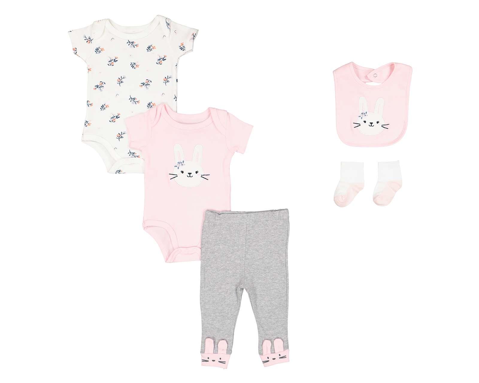 Conjunto de Algodón para Bebé Niña Bam-Bu 5 Piezas