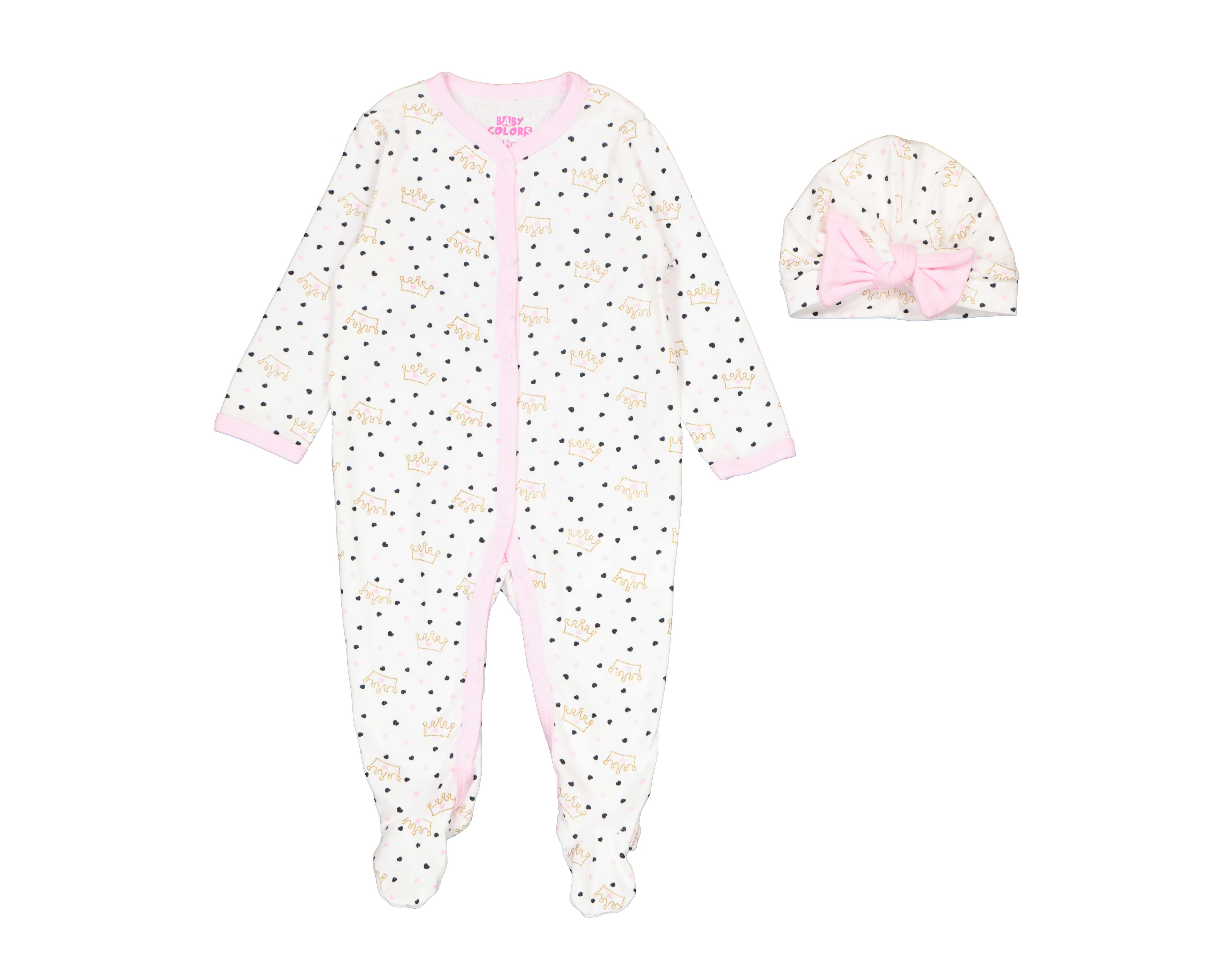 Foto 2 pulgar | Foto 1 | Mameluco y Gorro  Baby Colors para Bebé Niña