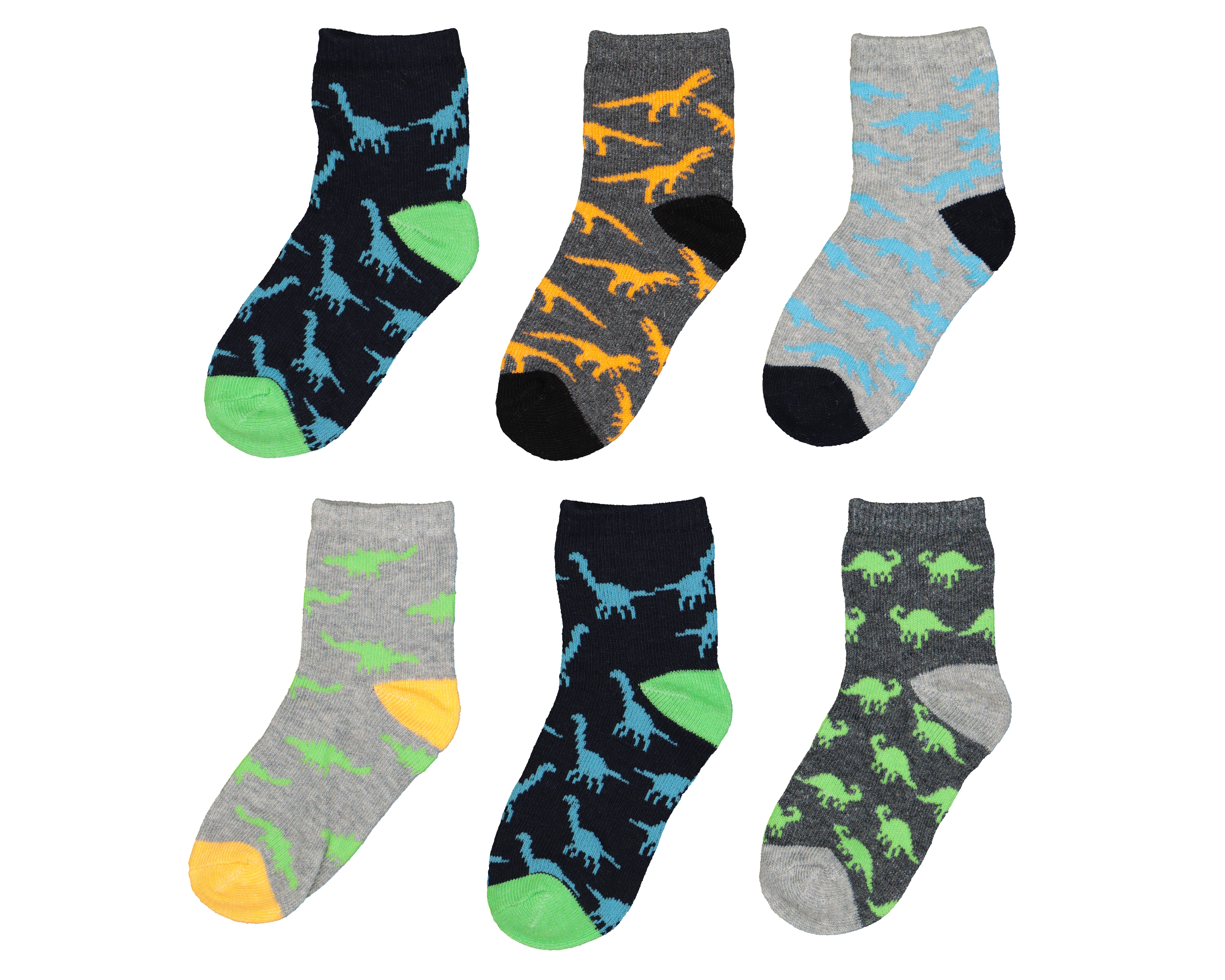 Calcetas Baby Colors con Print de Dinosaurios para Bebé Niño 6 Pares