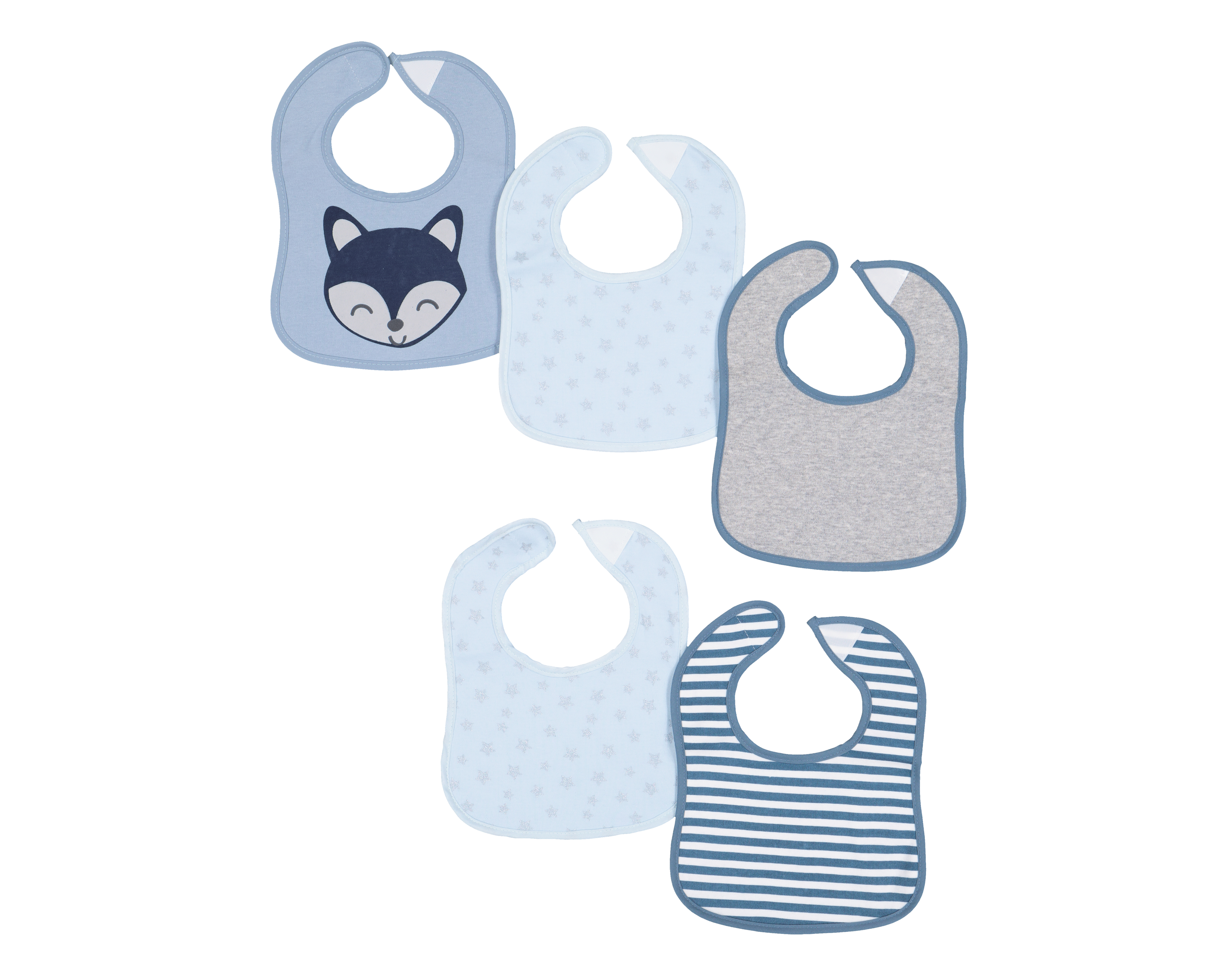 Foto 1 | Foto 1 | Baberos de Algodón Baby Colors para Bebé 5 Piezas