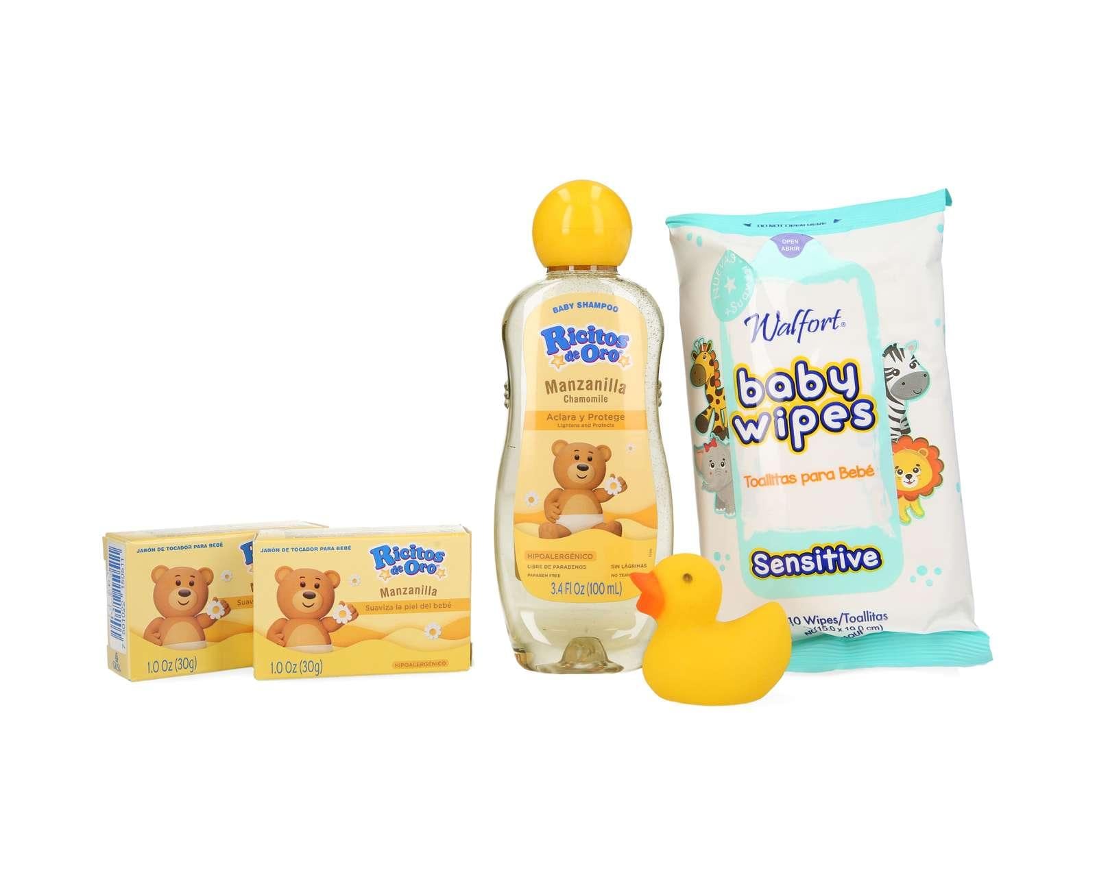 Kit de Baño y Aseo para Bebé Ricitos de Oro de Manzanilla 5 Piezas