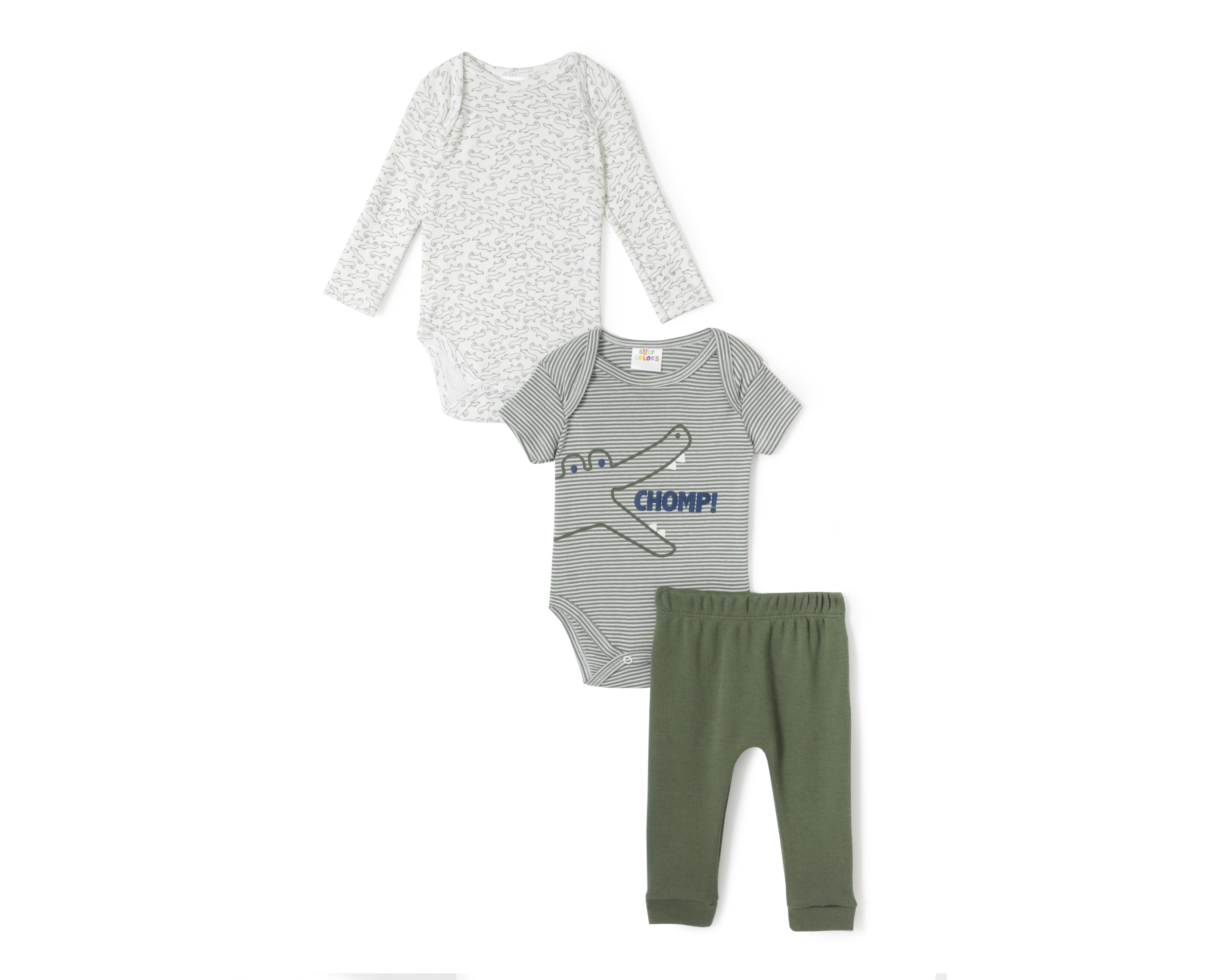 Pañalero y Pantalón Baby Colors para Bebé Niño 3 Piezas
