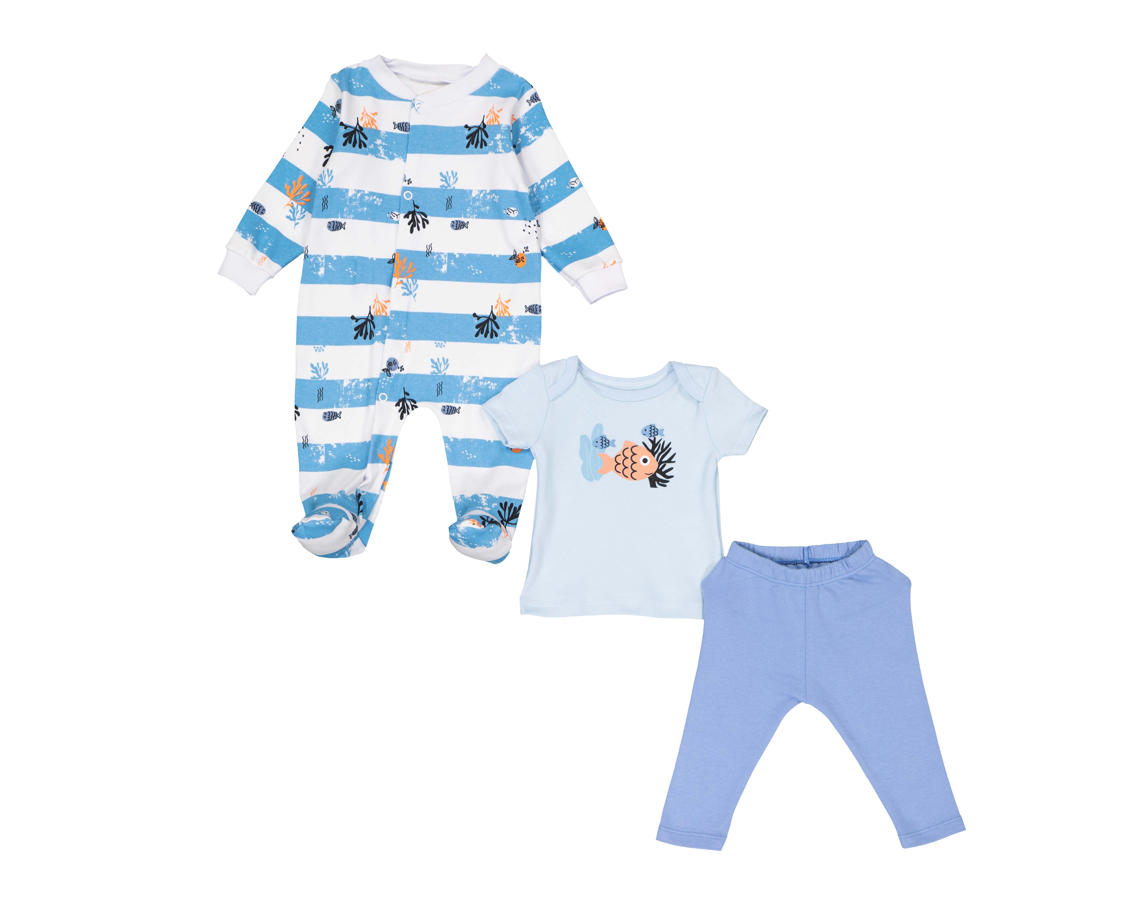 Mameluco Tricks de Algodón para Bebe Niño 3 Piezas