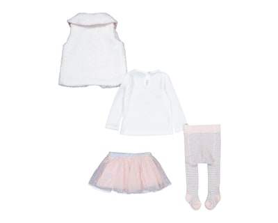 Foto 2 | Foto 2 | Blusa y Falda Baby Colors con Chaleco para Bebé Niña 4 Piezas