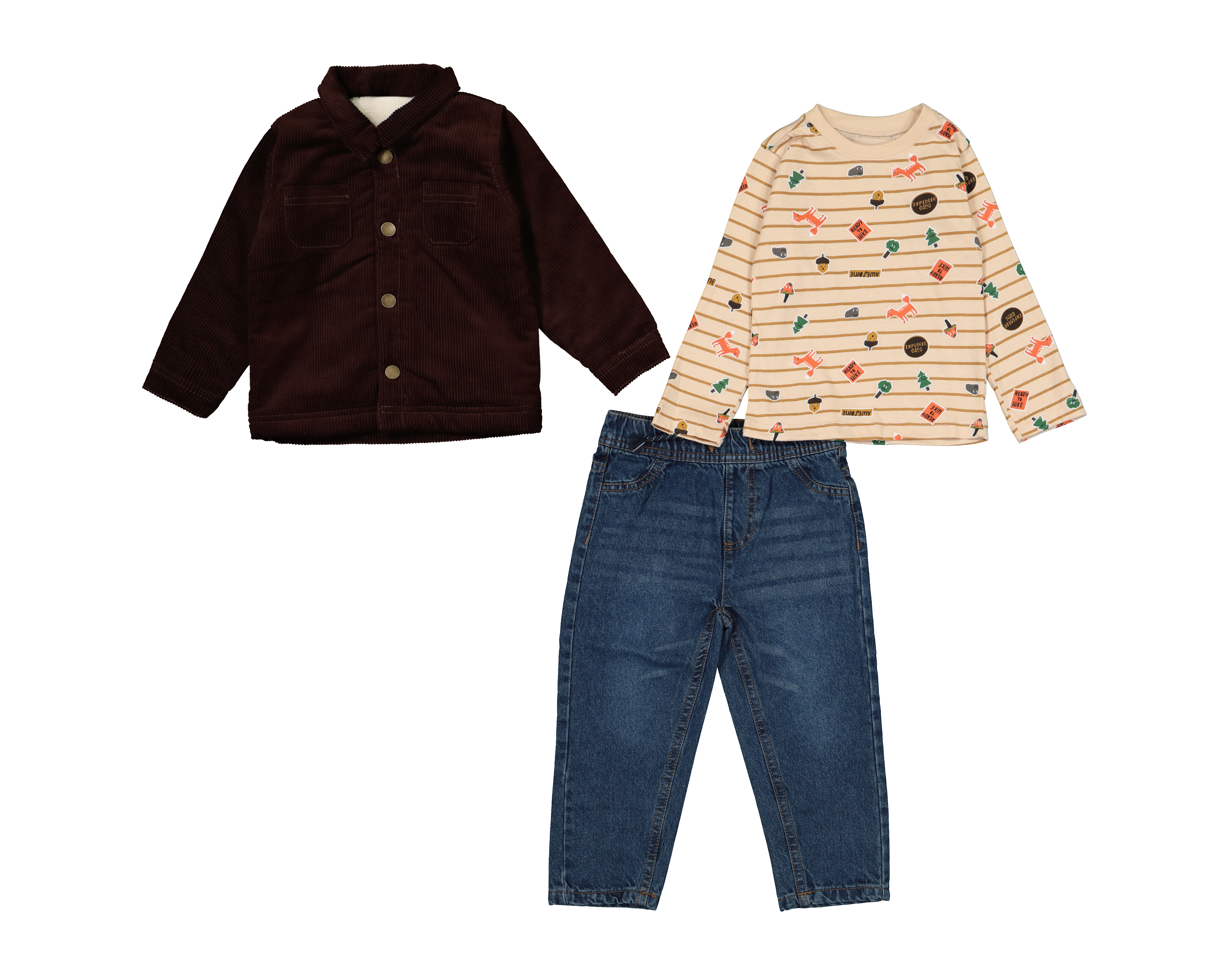 Foto 2 pulgar | Foto 1 | Playera y Pantalón para Bebé Niño Baby Colors de Algodón 3 Piezas