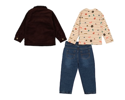 Foto 2 | Foto 2 | Playera y Pantalón para Bebé Niño Baby Colors de Algodón 3 Piezas