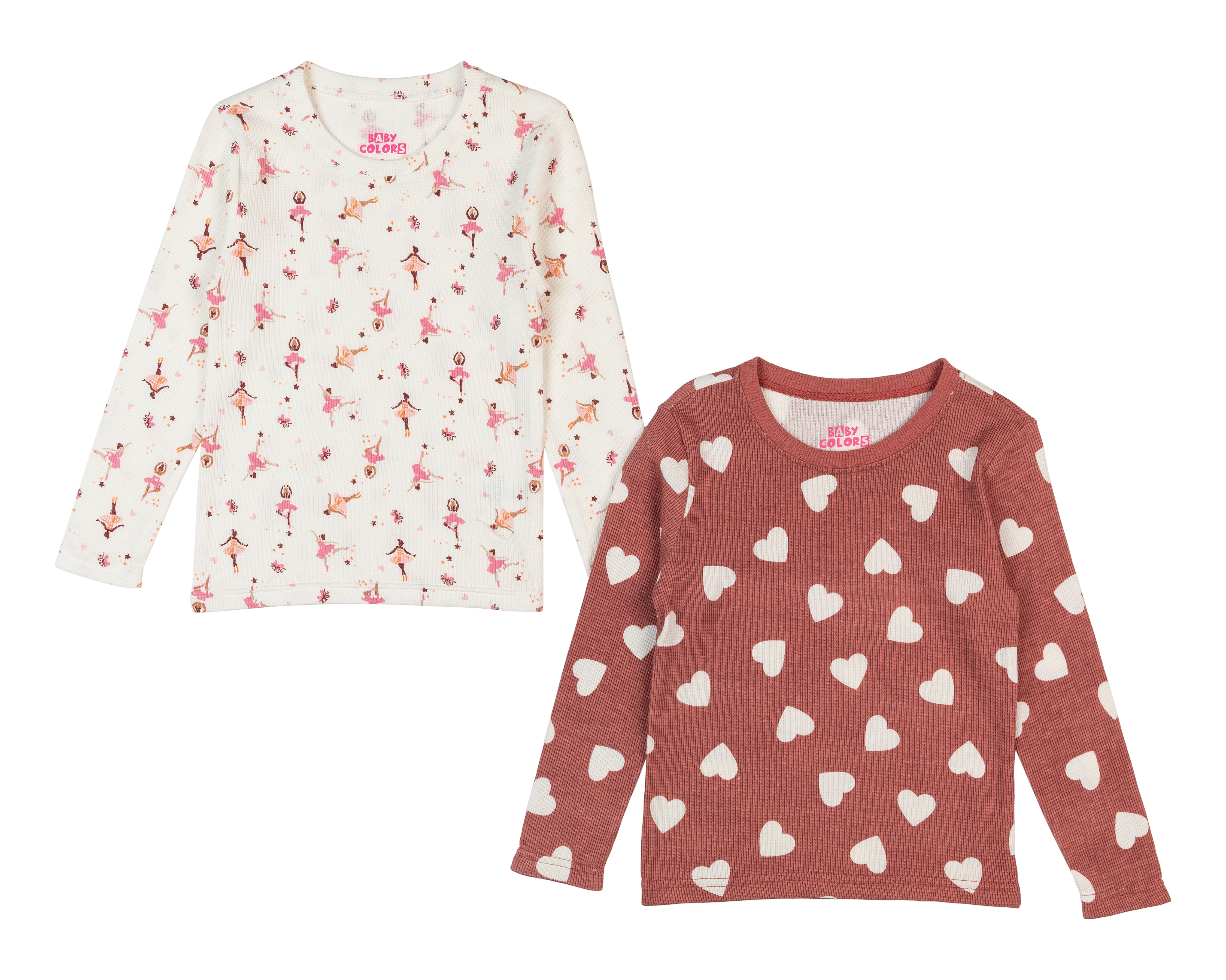 Foto 2 pulgar | Foto 1 | Playera Baby Colors de Algodón para Bebé Niña 2 Piezas