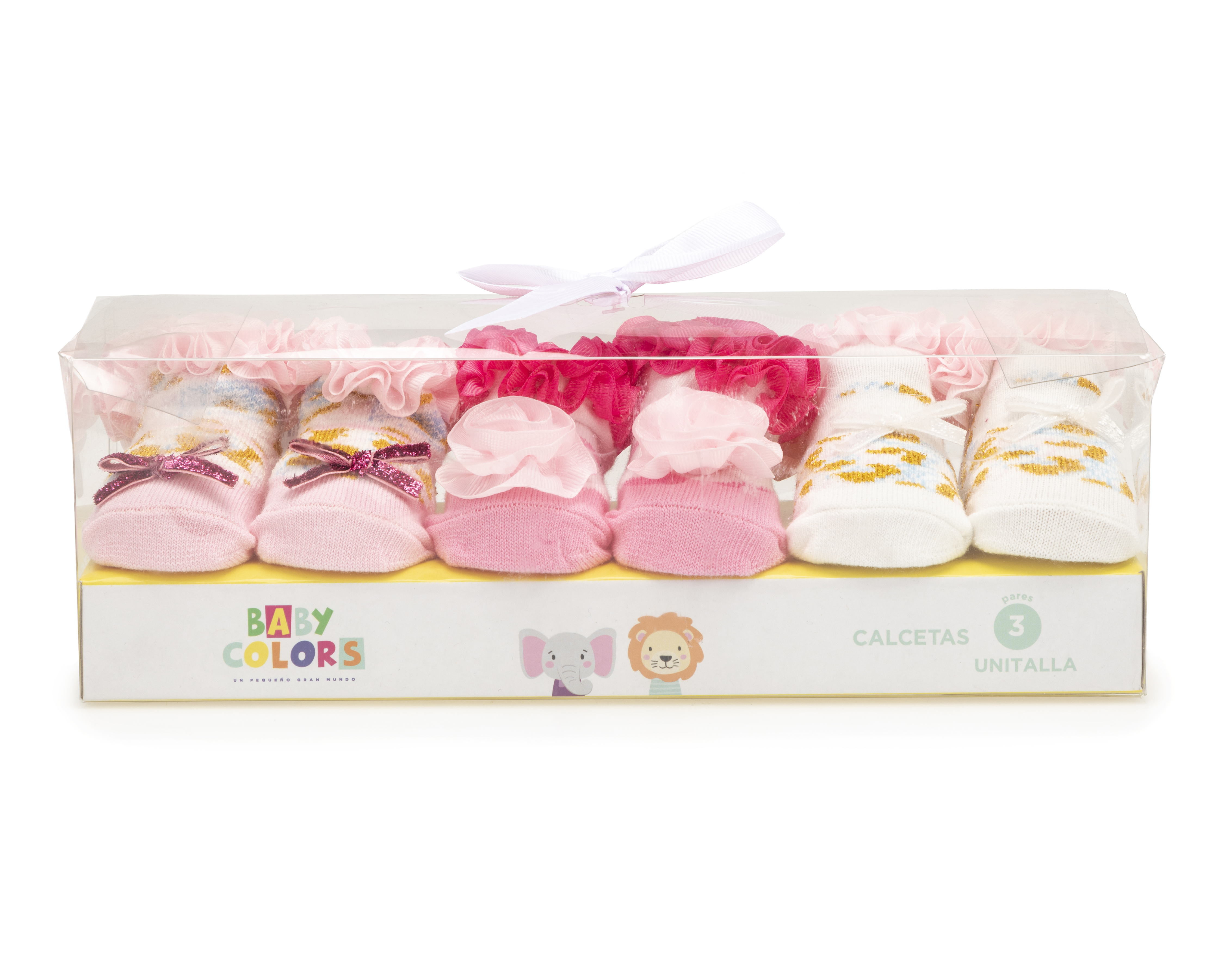 Foto 2 pulgar | Foto 1 | Calcetas Baby Colors para Bebé Niña 3 Pares