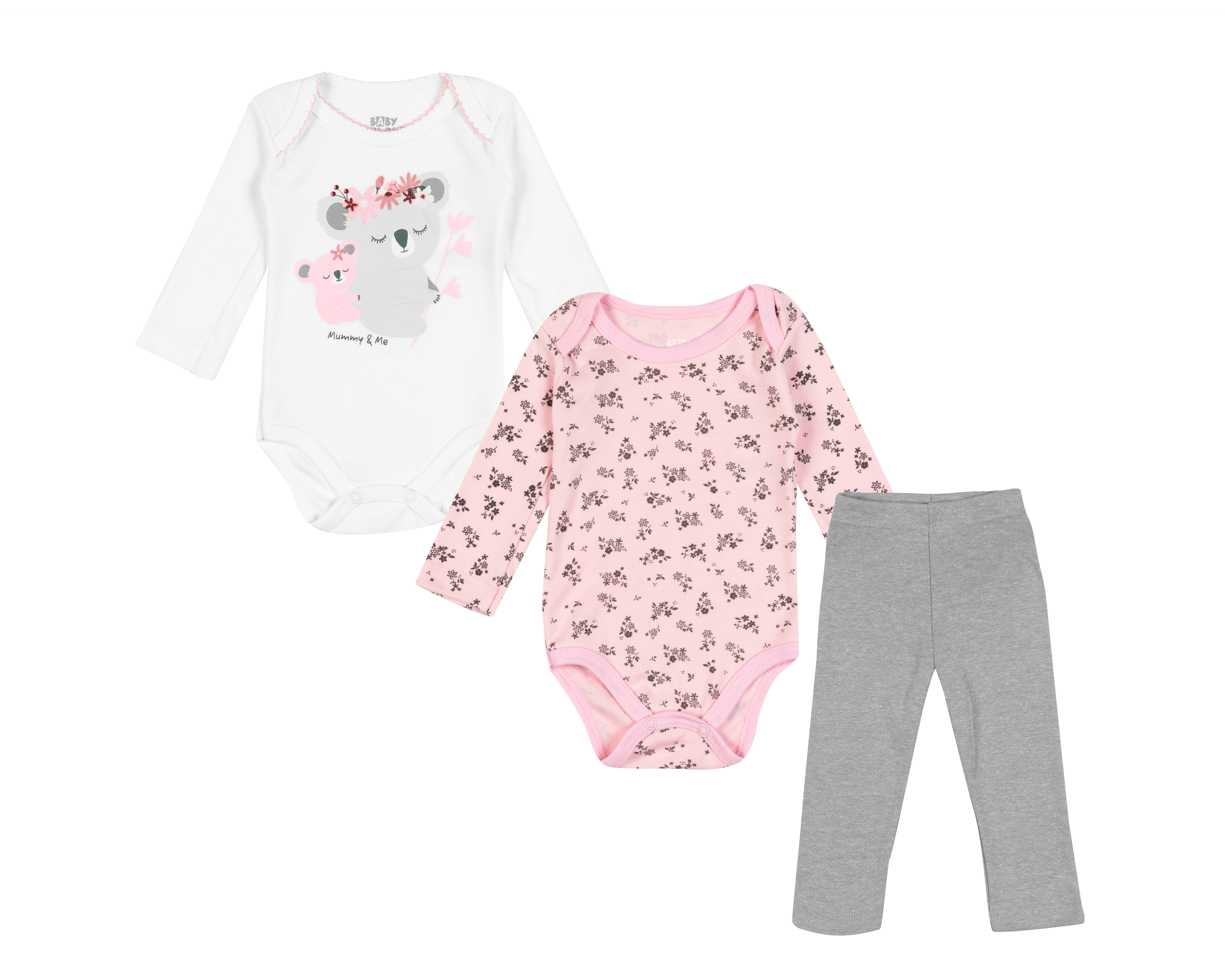Pañalero y Pantalón Baby Colors para Bebé Niña 3 Piezas