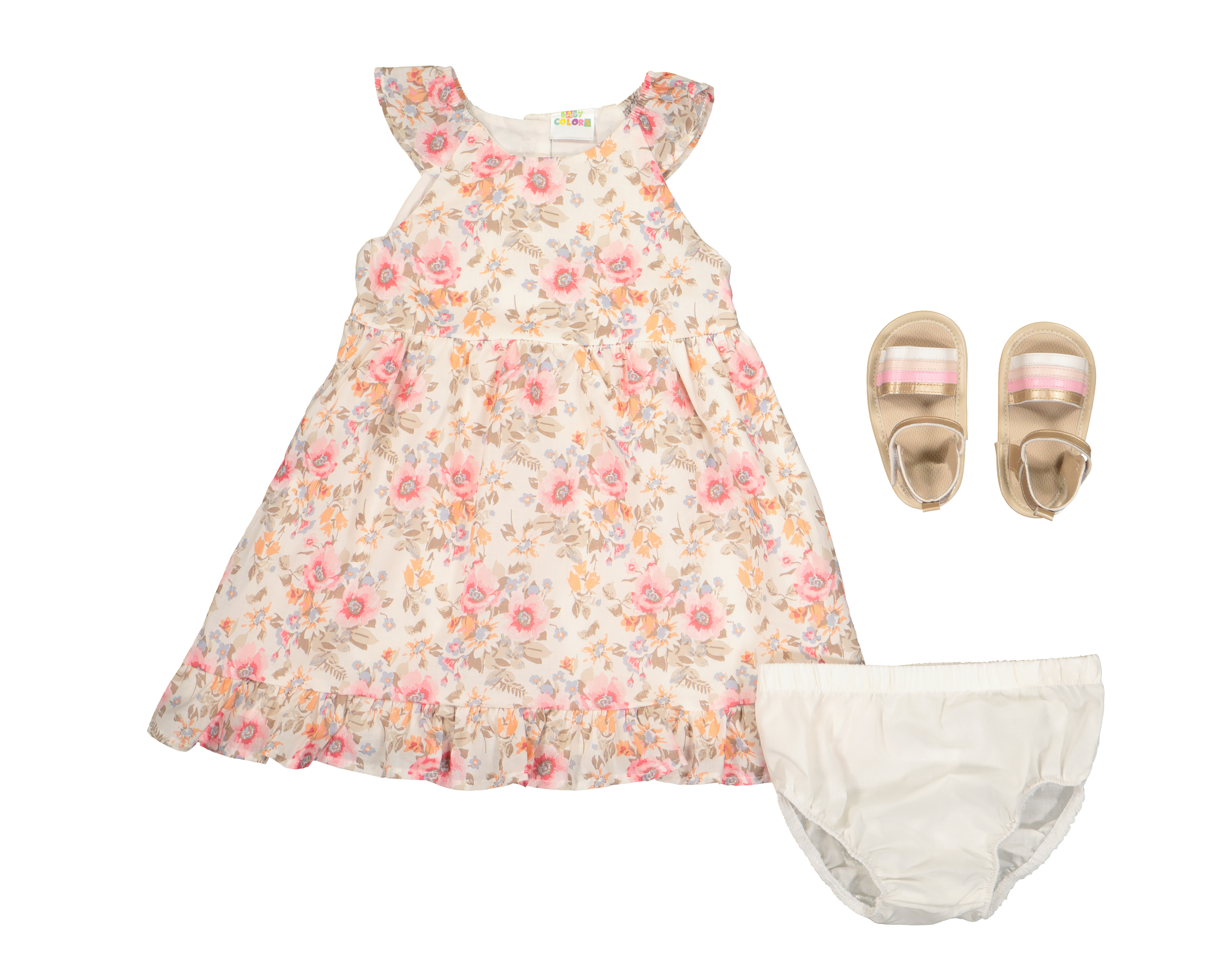 Vestido Baby Colors de Algodón para Bebé Niña 3 Piezas