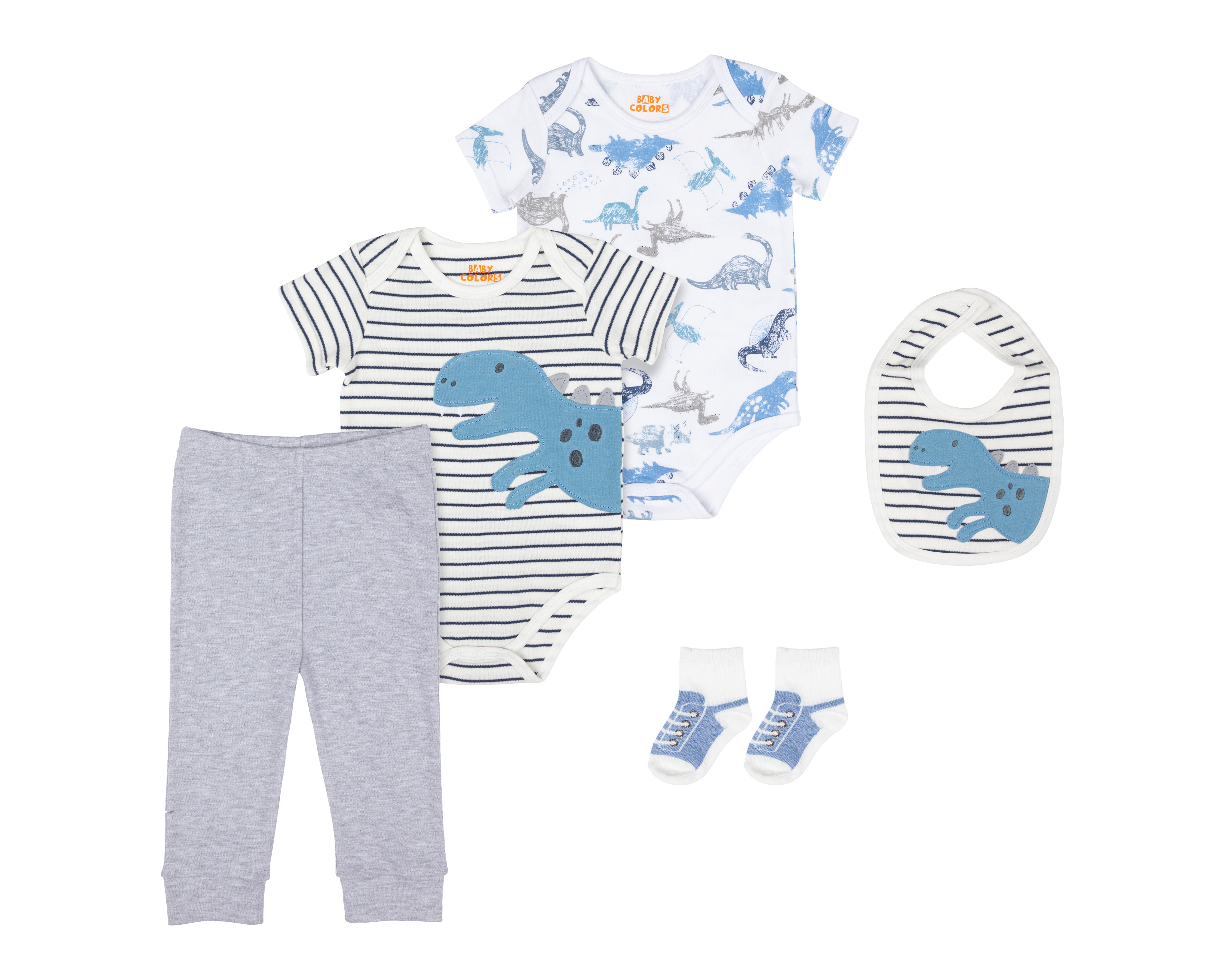 Foto 2 pulgar | Foto 1 | Pañalero y Pantalón Baby Colors para Bebé Niño 5 Piezas