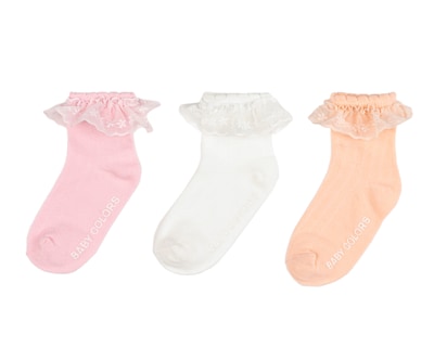 Foto 1 | Foto 1 | Calcetas Baby Colors para Bebé Niña con Holán 3 Pares