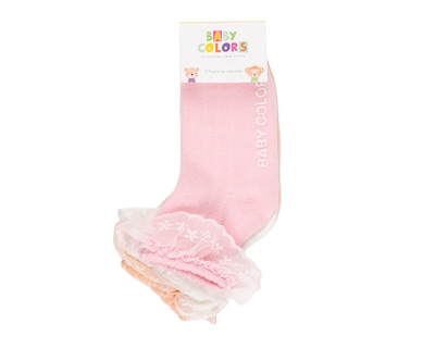 Foto 3 | Foto 3 | Calcetas Baby Colors para Bebé Niña con Holán 3 Pares