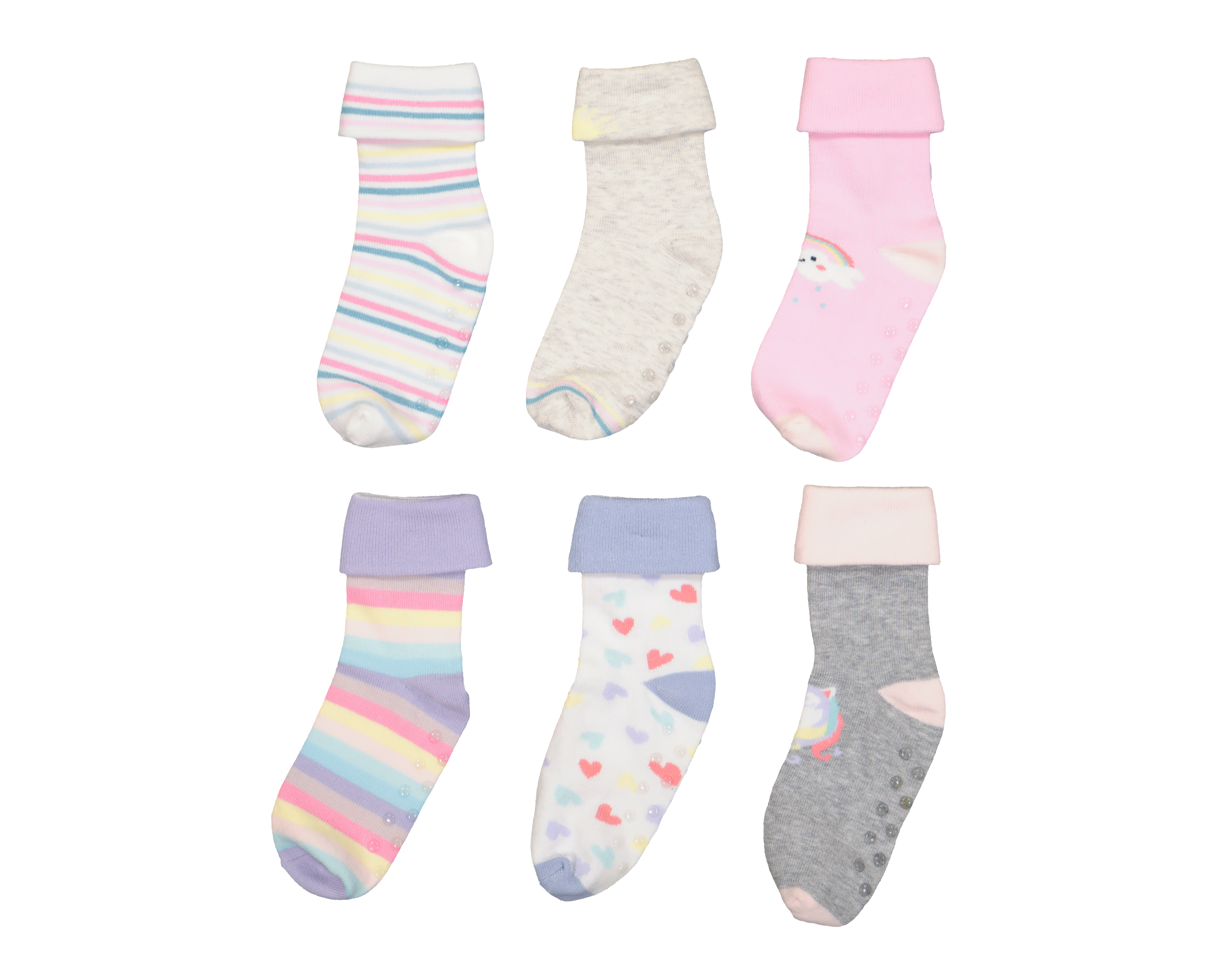 Foto 2 pulgar | Foto 1 | Calcetas Baby Colors Antiderrapantes para Bebé Niña 6 Pares