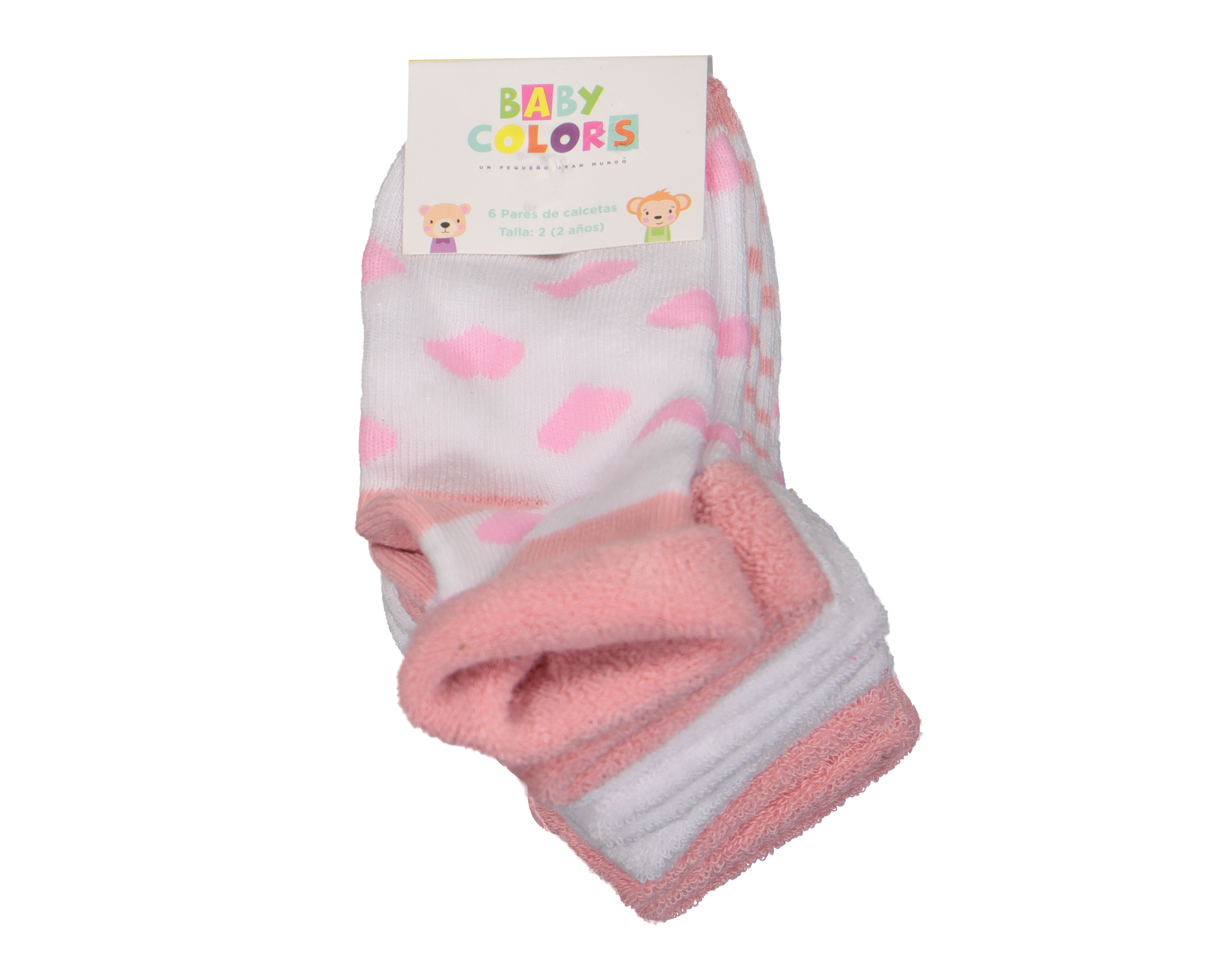 Foto 4 pulgar | Foto 3 | Calcetas Baby Colors Antiderrapantes para Bebé Niña 6 Pares